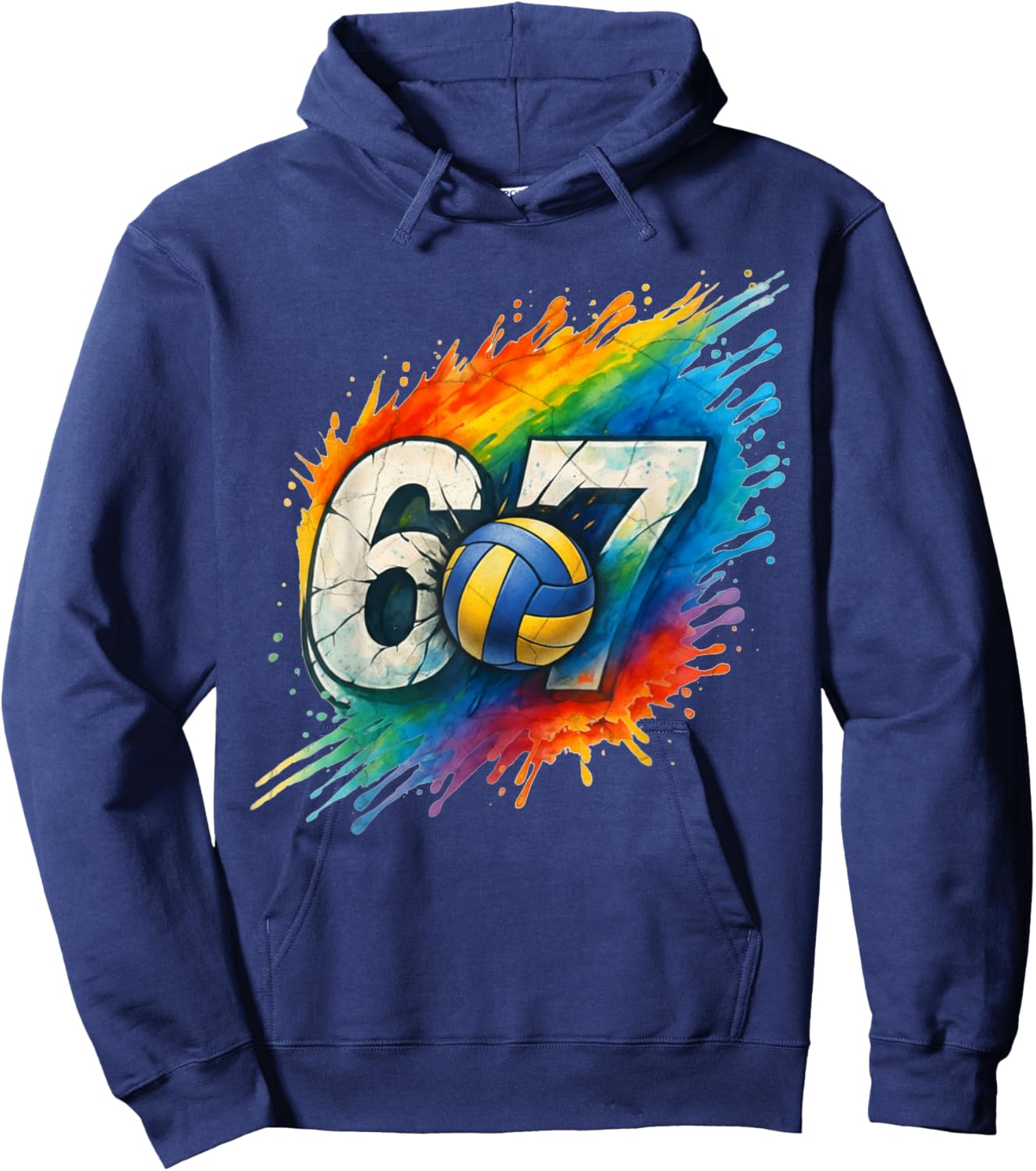 67 Volleyball Six Seven 6 7 Meme 67 Hoodie - Hoodie | Navy
