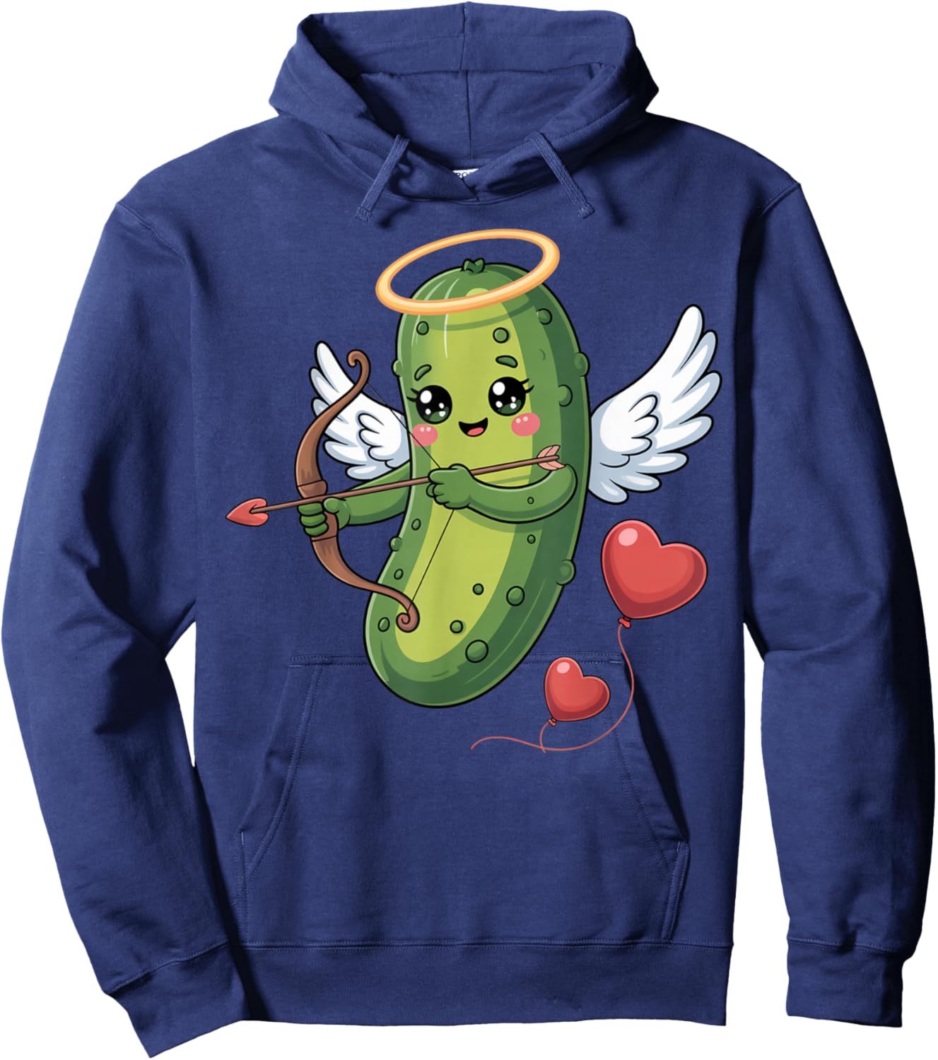 Pickle Valentine Cupid Love Couple Boyfriend Girlfriend Kids Hoodie - Hoodie | Navy