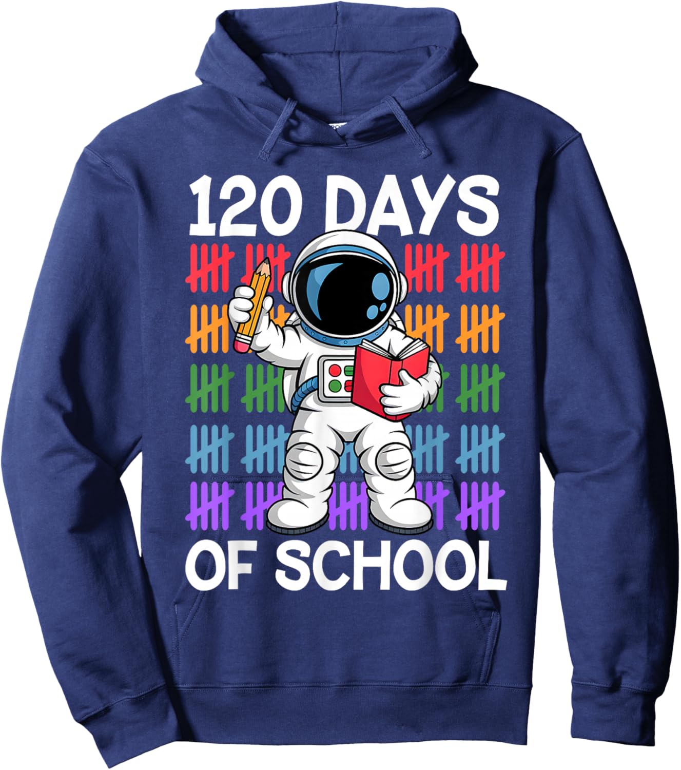 120 Days of Astronaut 120th Day of School Space Boys Kids Hoodie - Hoodie | Navy