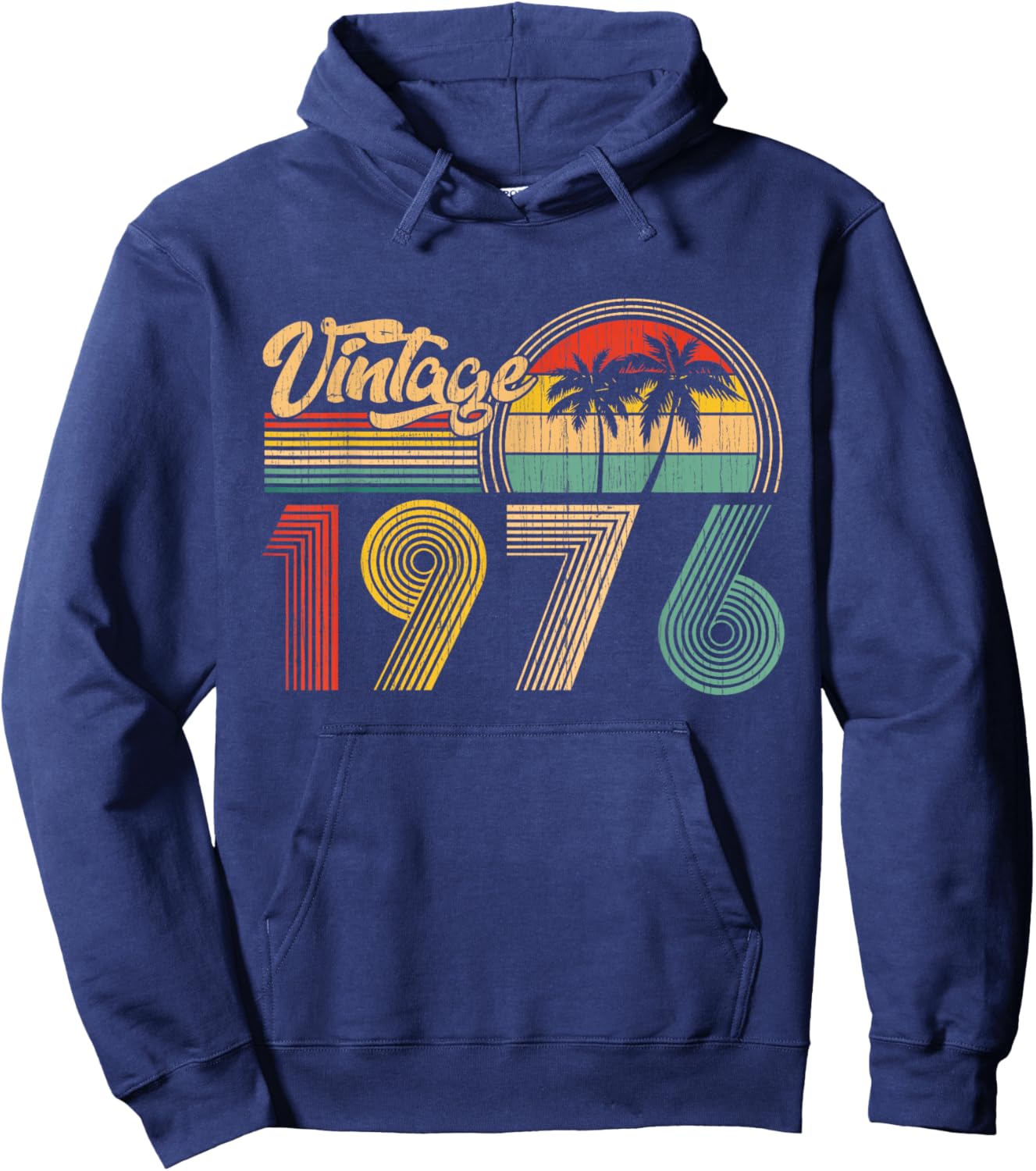 50th Birthday Gifts Vintage Made in 1976 50 Years Old Retro Hoodie - Hoodie | Navy