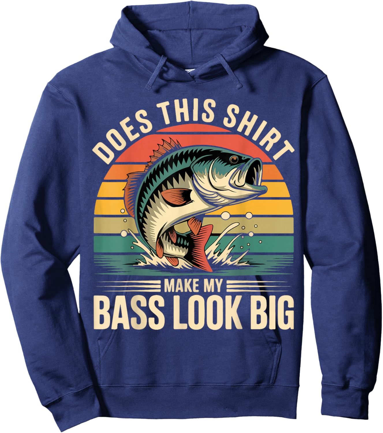 Funny Dad Does This Fishing Shirt Make My Bass Look Big Men Hoodie - Hoodie | Navy