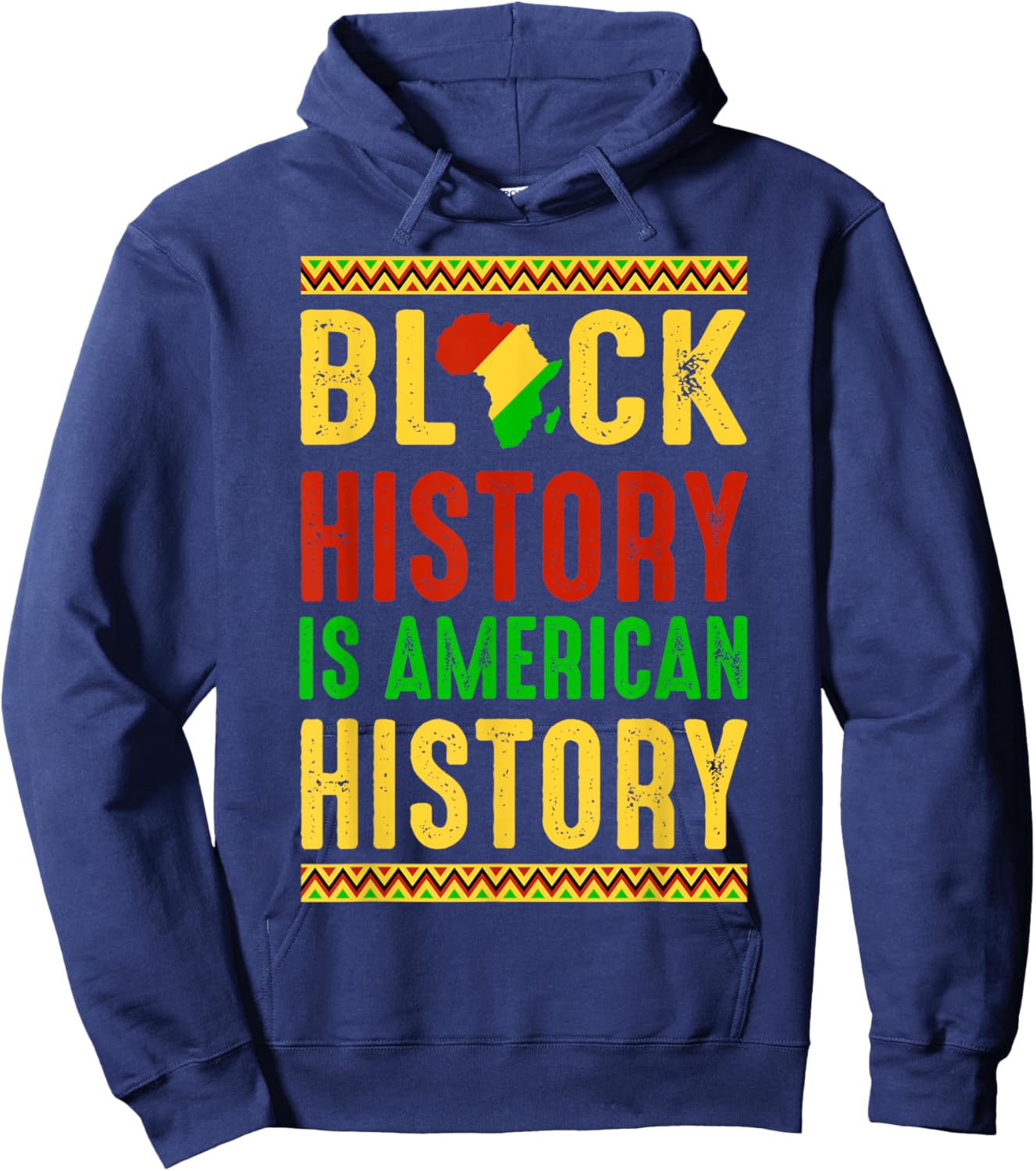 Black History is American History Patriotic African America Hoodie - Hoodie | Navy