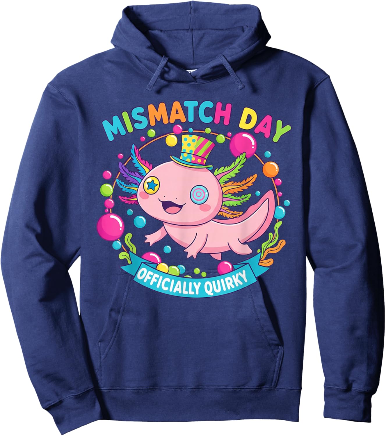 Mismatch Day Axolotl Shirt | Spirit Week Officially Quirky Hoodie - Hoodie | Navy