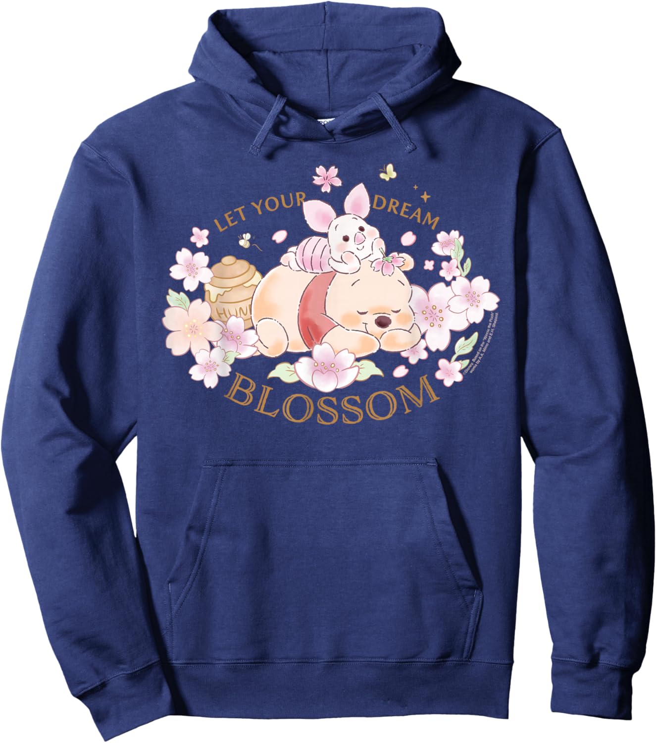 Disney Winnie The Pooh and Piglet Let Your Dream Blossom Hoodie - Hoodie | Navy