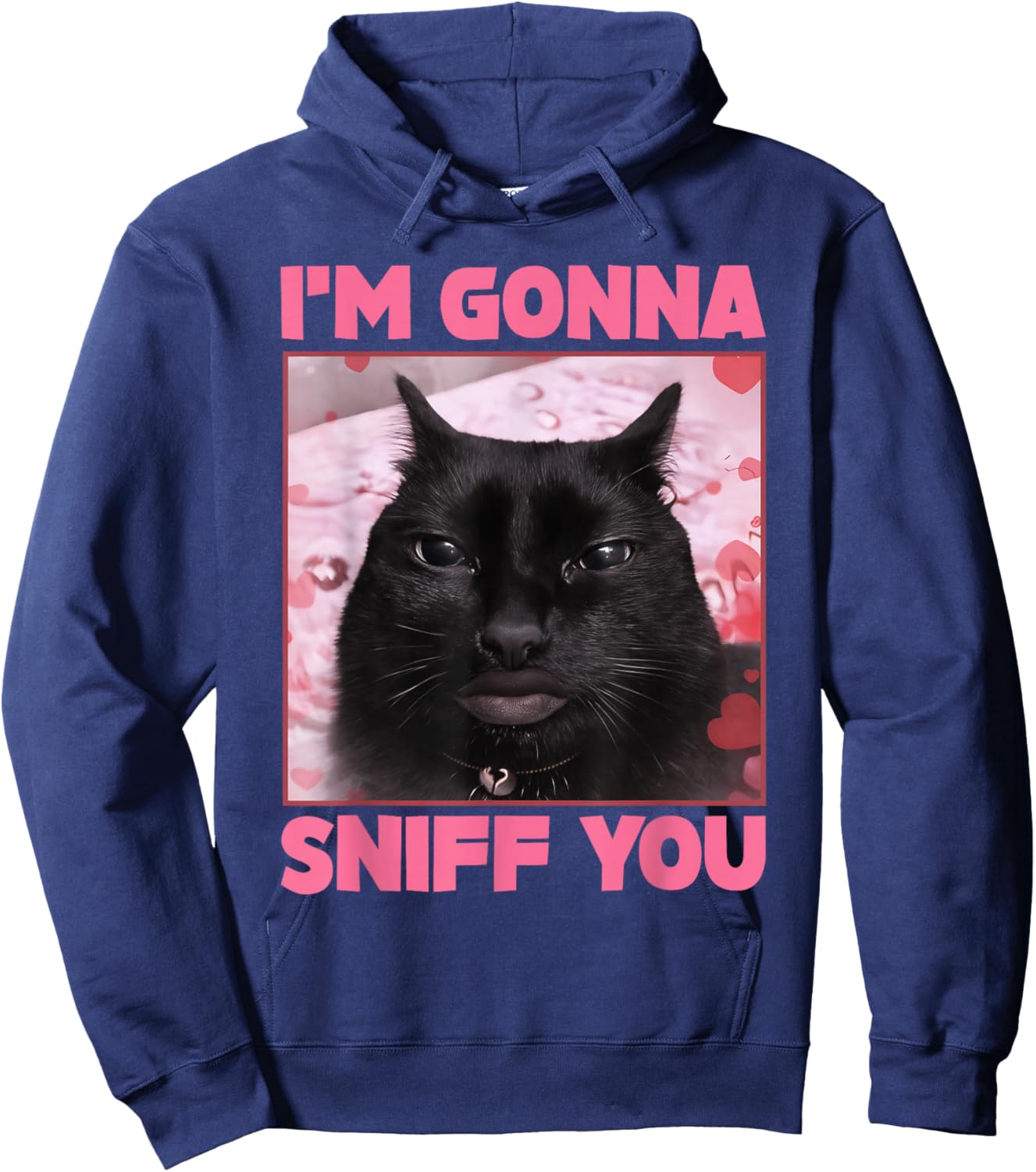 I'm Gonna Sniff You Funny Brainrot Cats Gen Z Meme Woman Man Hoodie - Hoodie | Navy