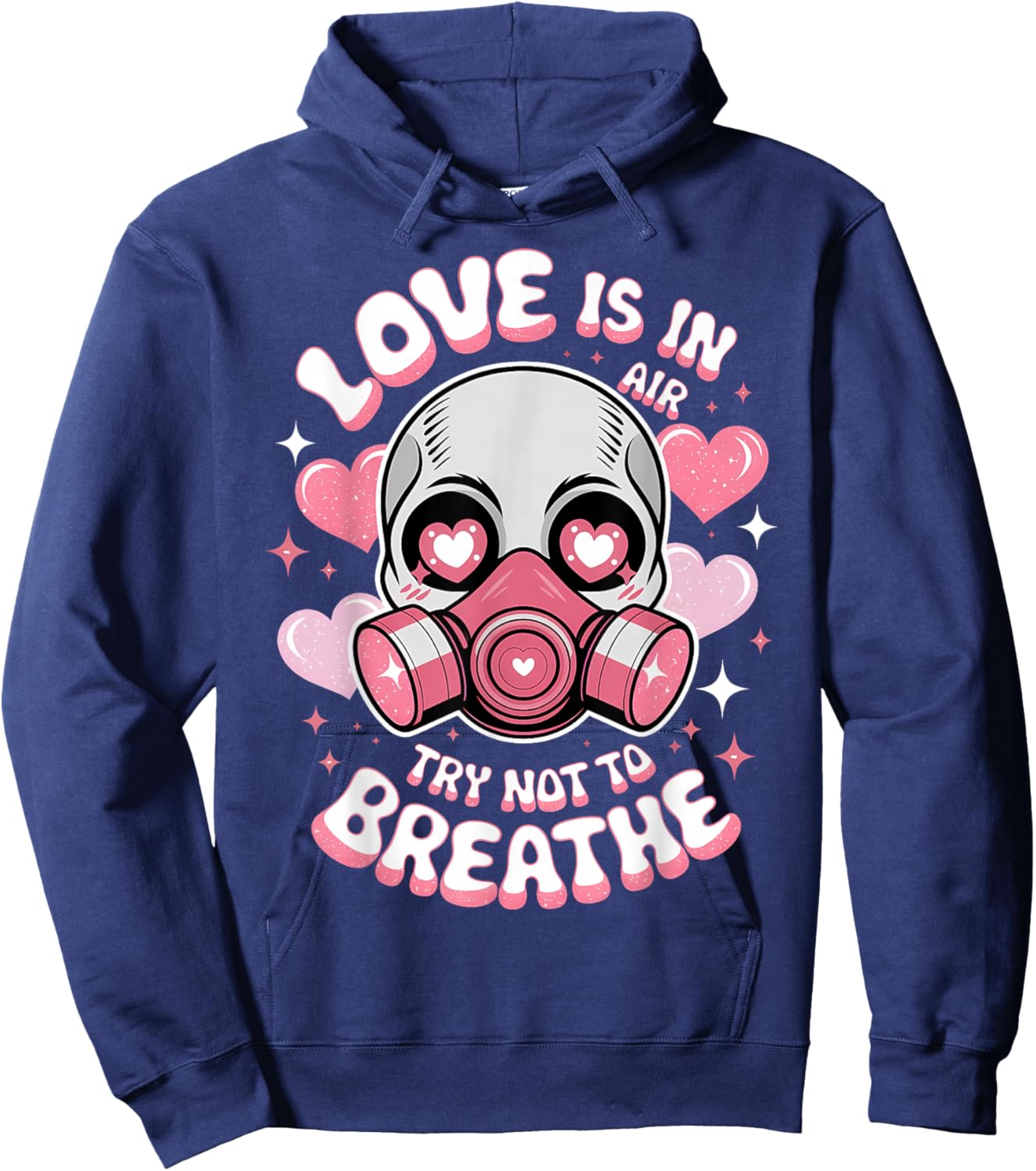 Valentine Skull Gas Mask Love Aesthetic Hoodie - Hoodie | Navy