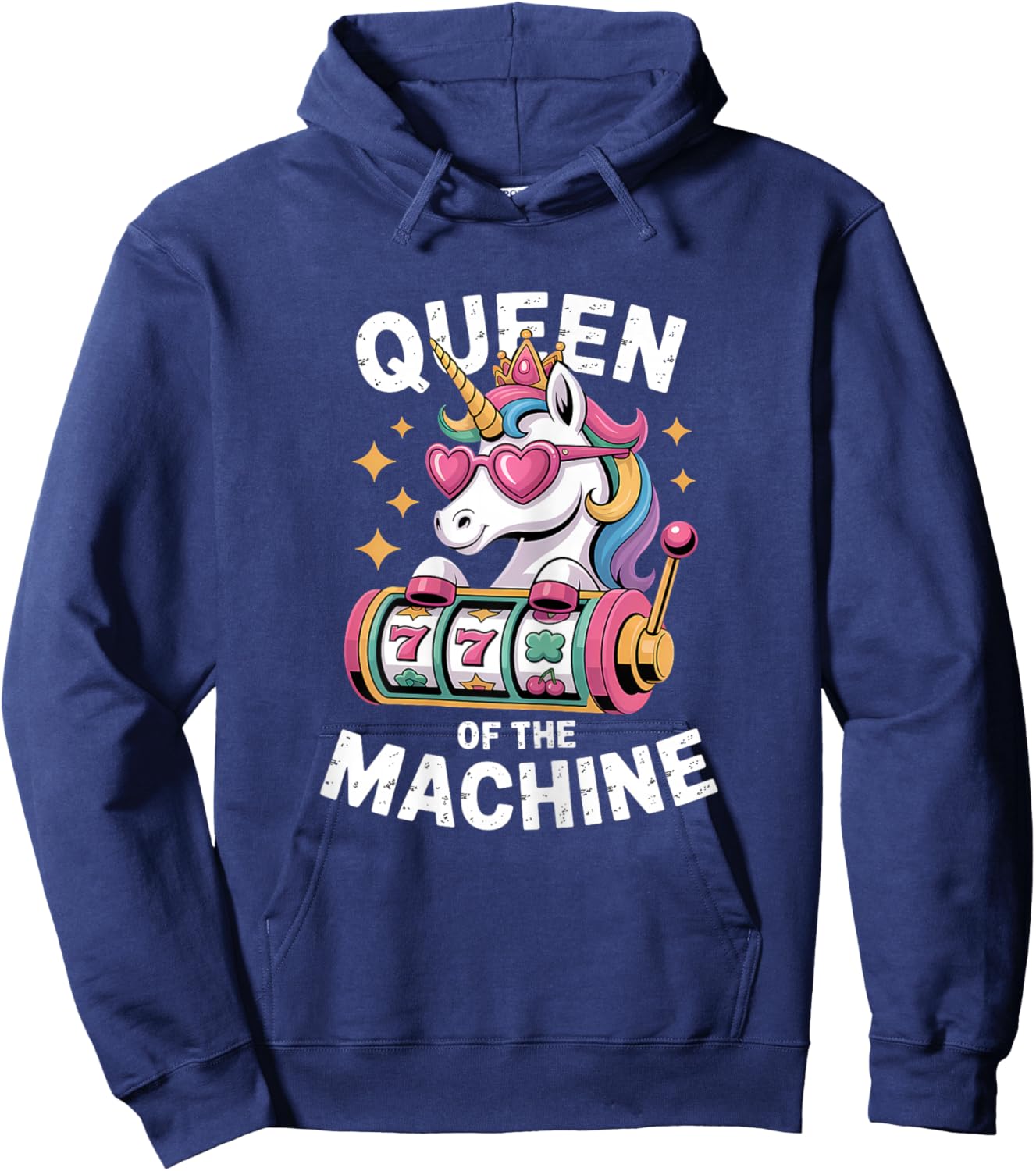 Cute Slot Machine Queen Casino Gambling Poker Player Hoodie - Hoodie | Navy
