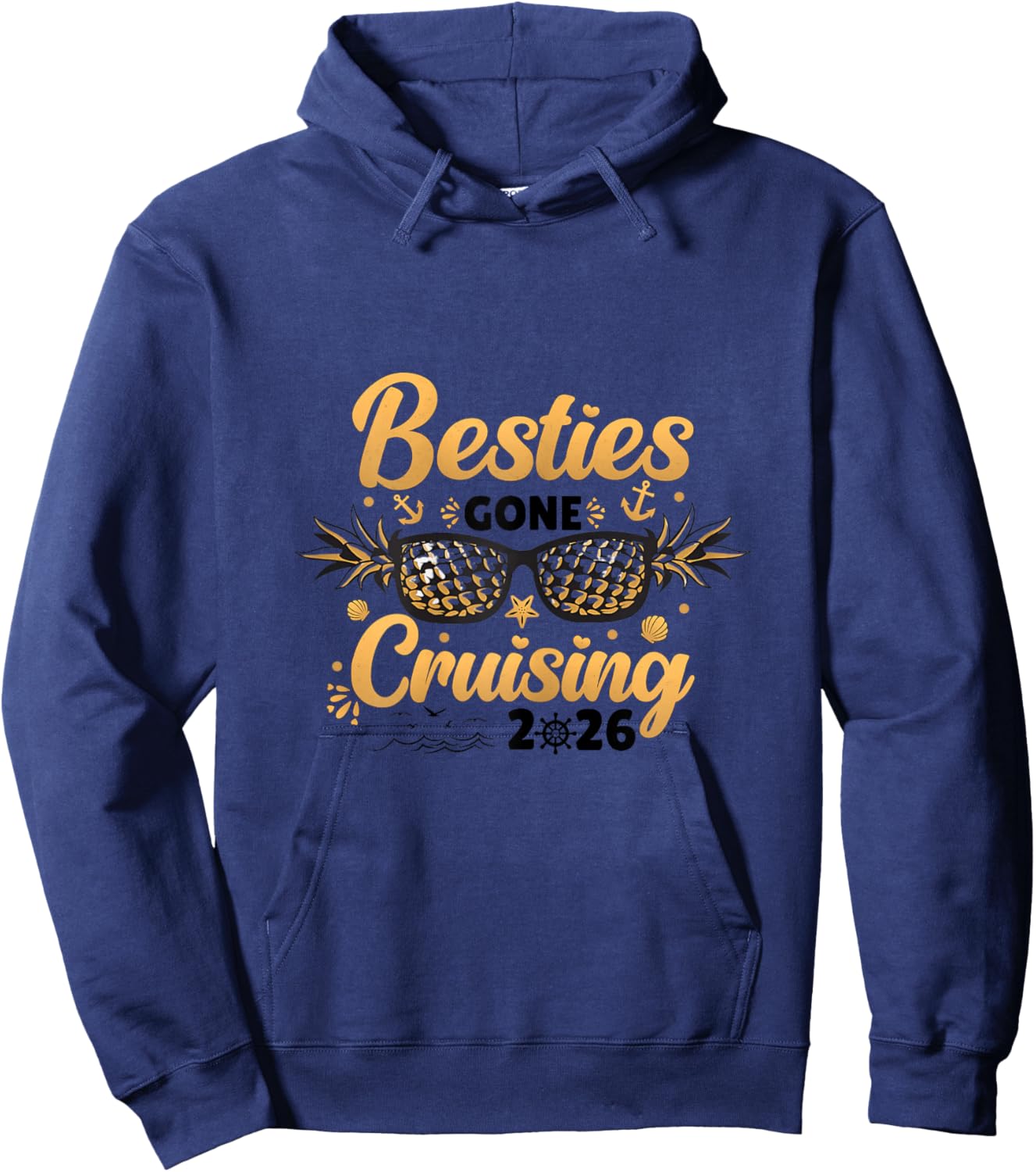 Besties Gone Cruising 2026 Best Friends Matching Cruise Hoodie - Hoodie | Navy