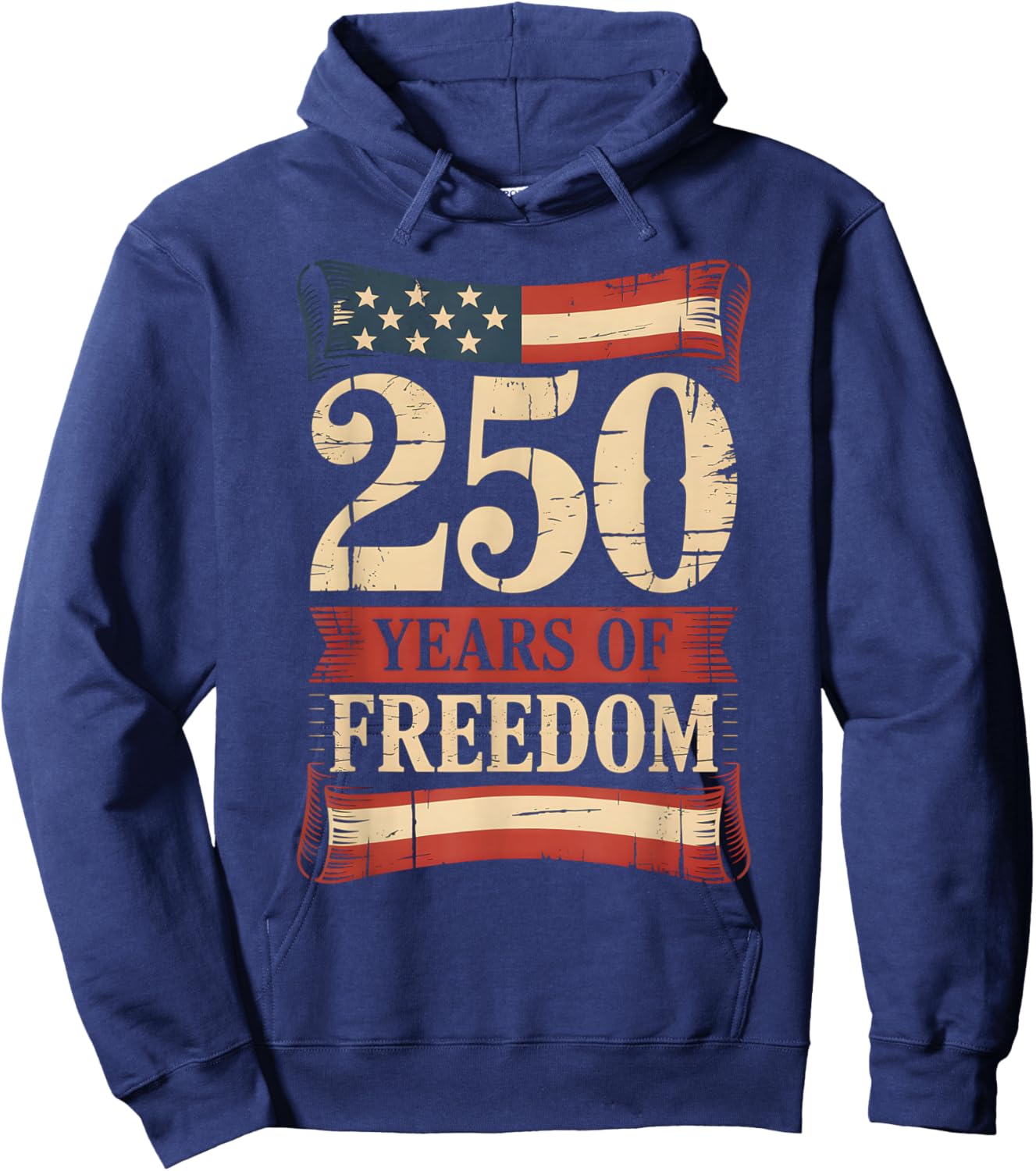 250 Years of Freedom | American 1776–2026 Patriotic Hoodie - Hoodie | Navy