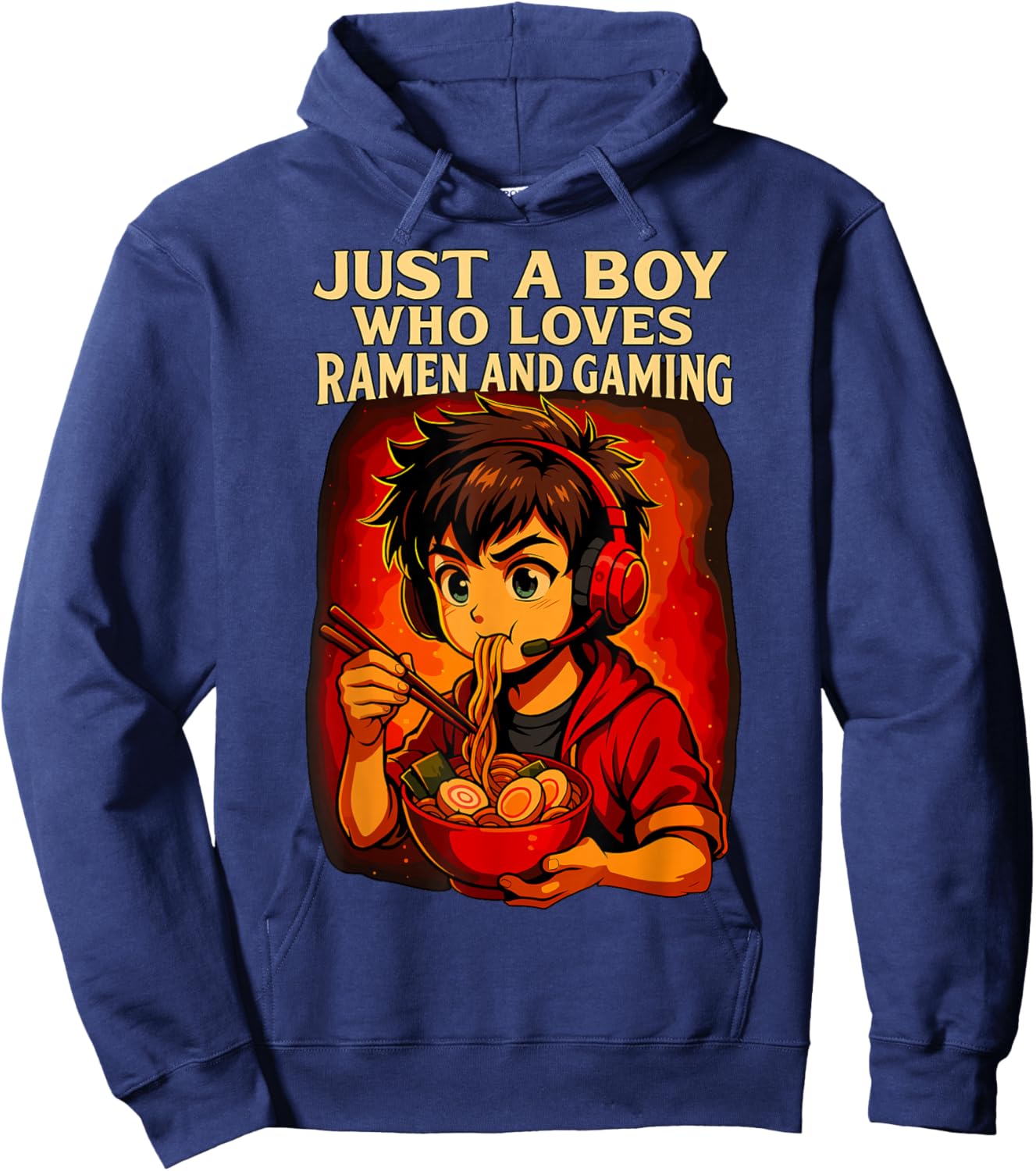 Just a Boy Who Loves Ramen and Gaming Hoodie - Hoodie | Navy
