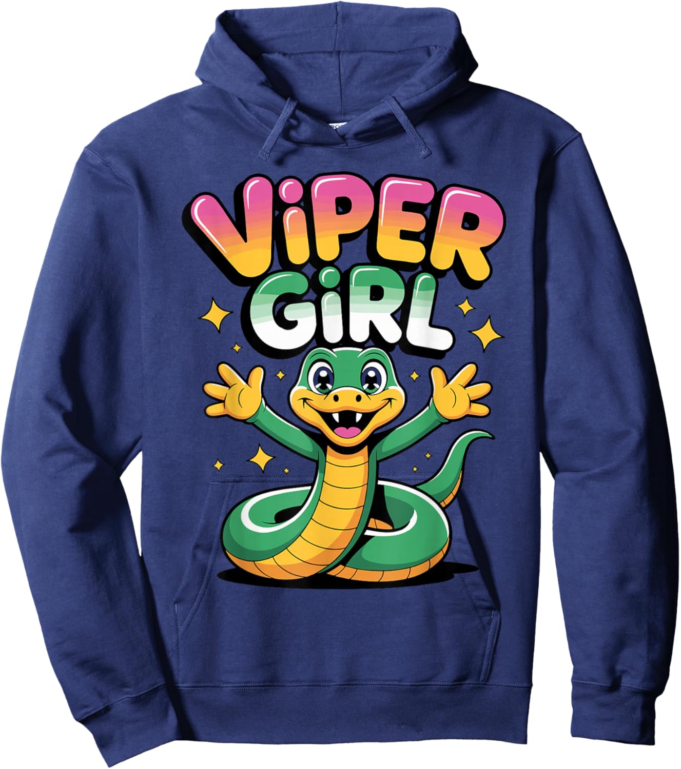 Fun Bold Modern Cold Blooded Vintage Snake Coiled Viper Hoodie - Hoodie | Navy