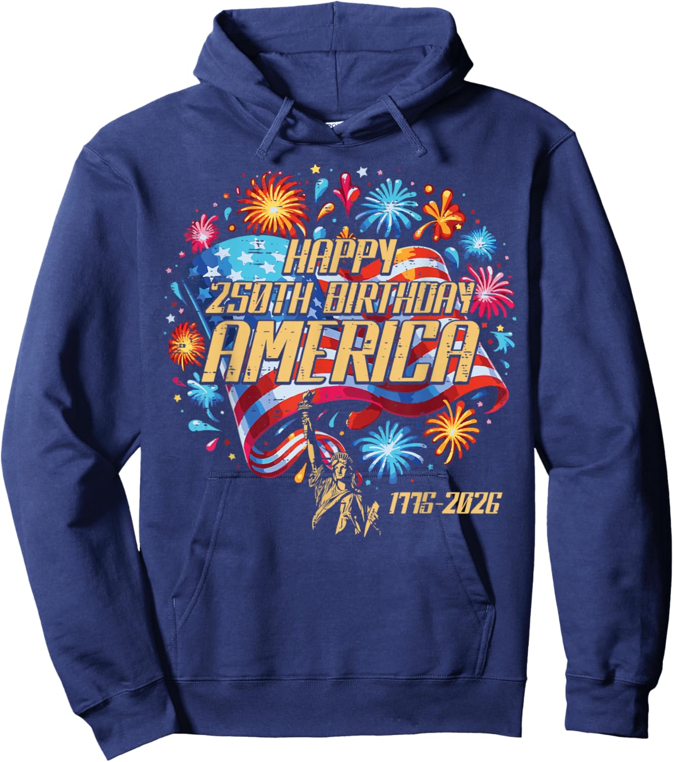 Happy 250th Birthday America 250 Anniversary Men Women Kids Hoodie - Hoodie | Navy