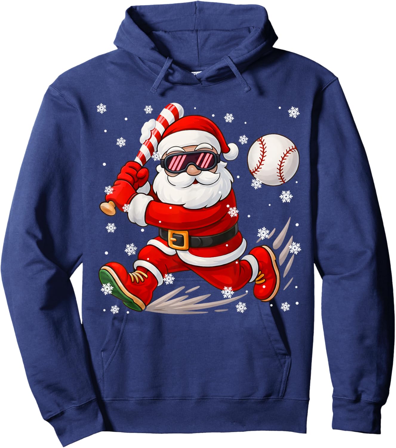 Funny Santa Baseball Christmas Pajamas Xmas Men Boy Toddlers Hoodie - Hoodie | Navy
