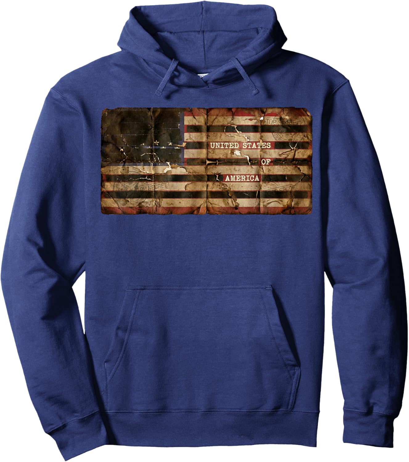 Censored Documents American Flag | United States of America Hoodie - Hoodie | Navy