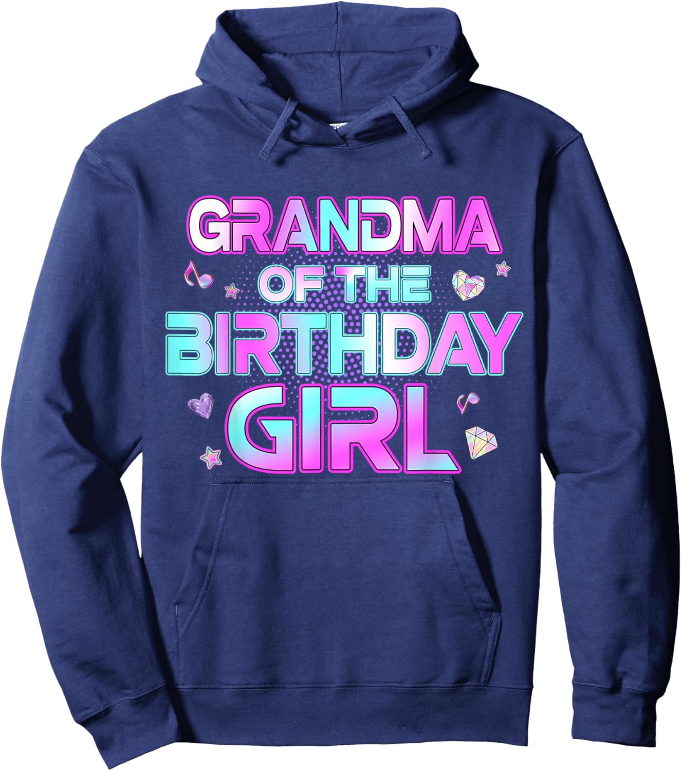 Grandma of The Birthday Girl Matching Family Birthday Party Hoodie - Hoodie | Navy