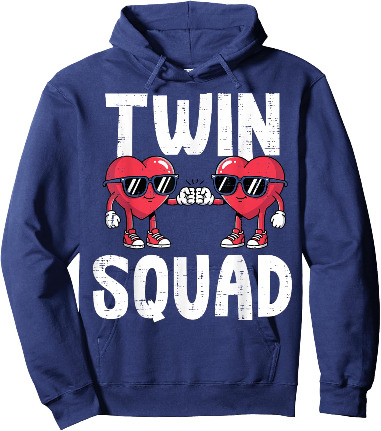 Valentines Day Hearts Twin Squad Fist Bump Men Women Kids Hoodie - Hoodie | Navy