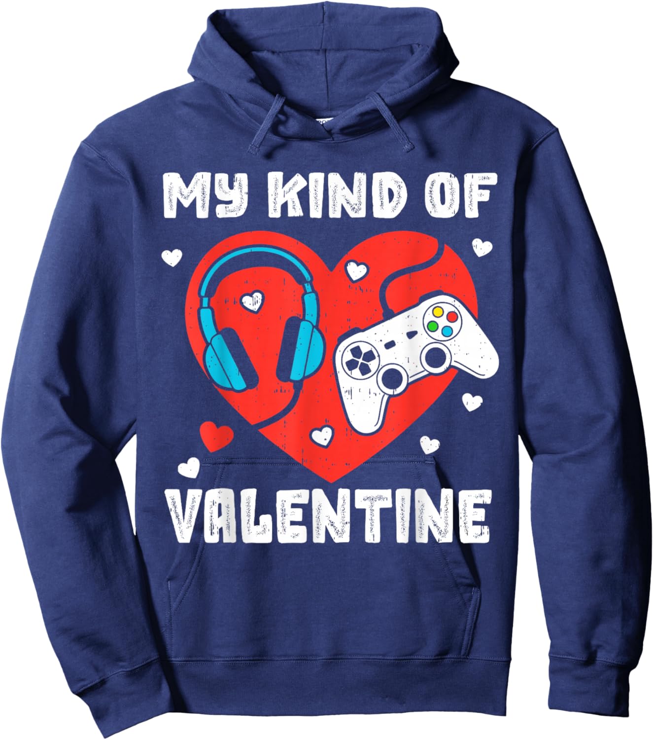 Gaming Controller Heart Gamer Boys My Kind of Valentine Day Hoodie - Hoodie | Navy