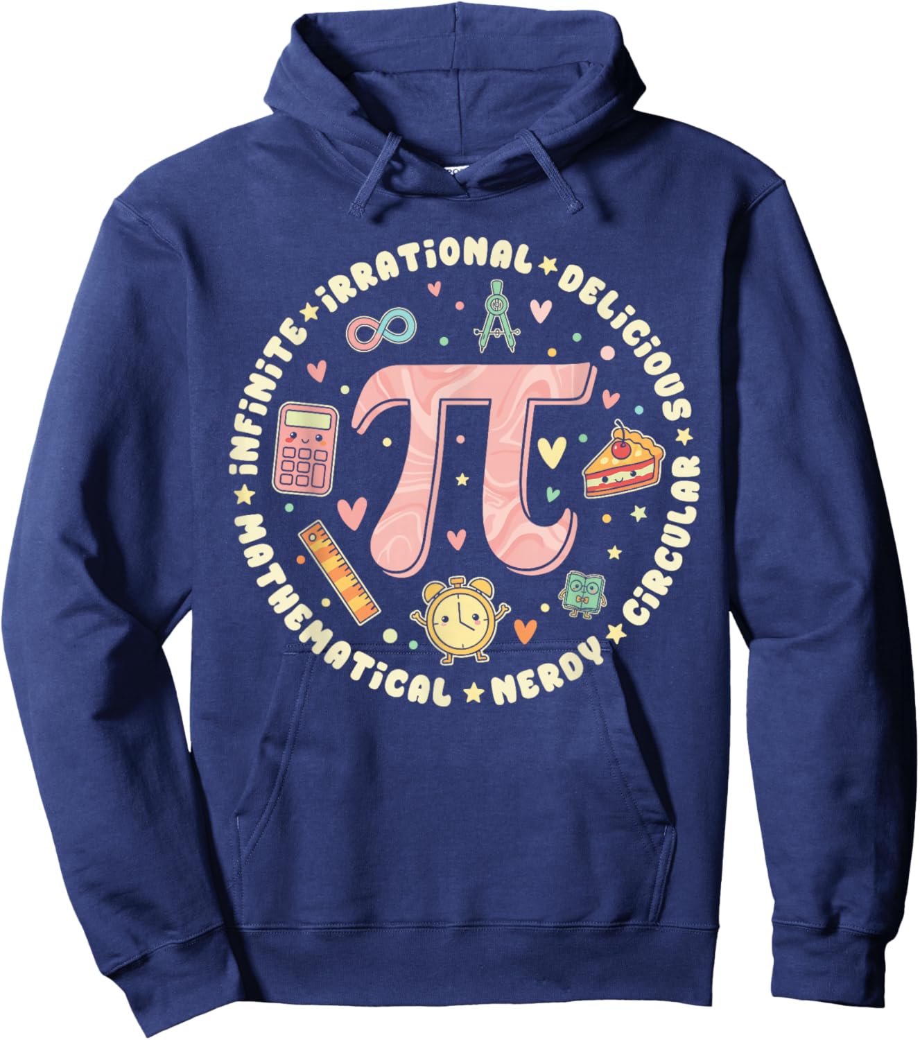 Happy Pi Day Pi Symbol Pi Day 3.14 Funny Pi Math Teacher Hoodie - Hoodie | Navy