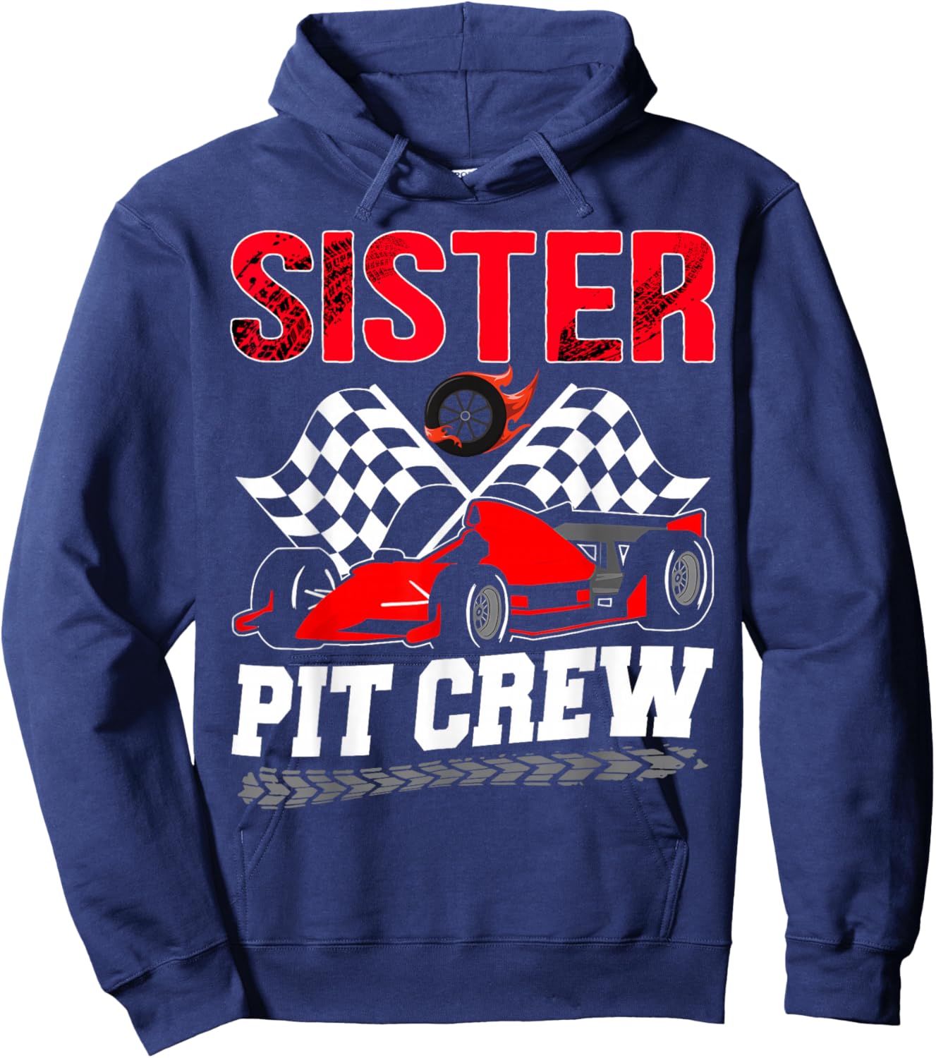 Sister Pit Crew Racing Family Race Car Birthday Boy Hoodie - Hoodie | Navy