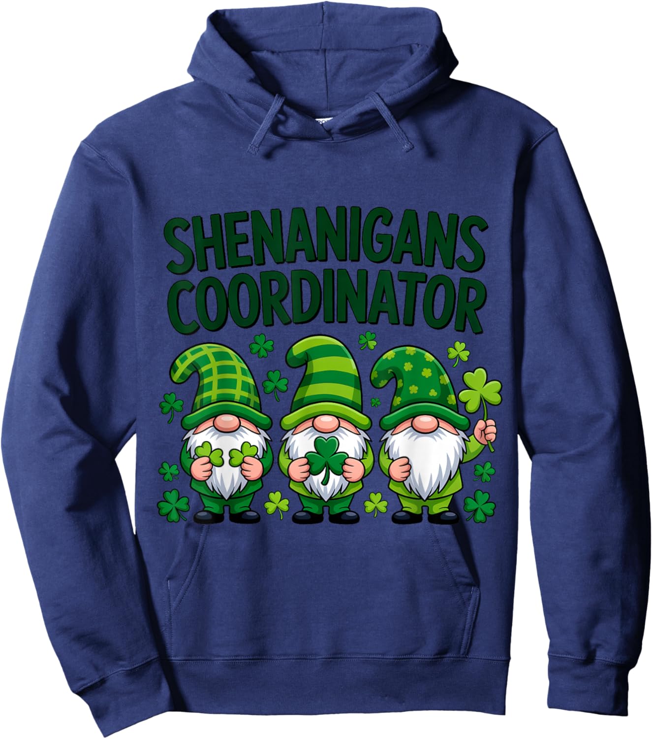 Shenanigans Coordinator Gnome St Patricks Day Lucky Shamrock Hoodie - Hoodie | Navy