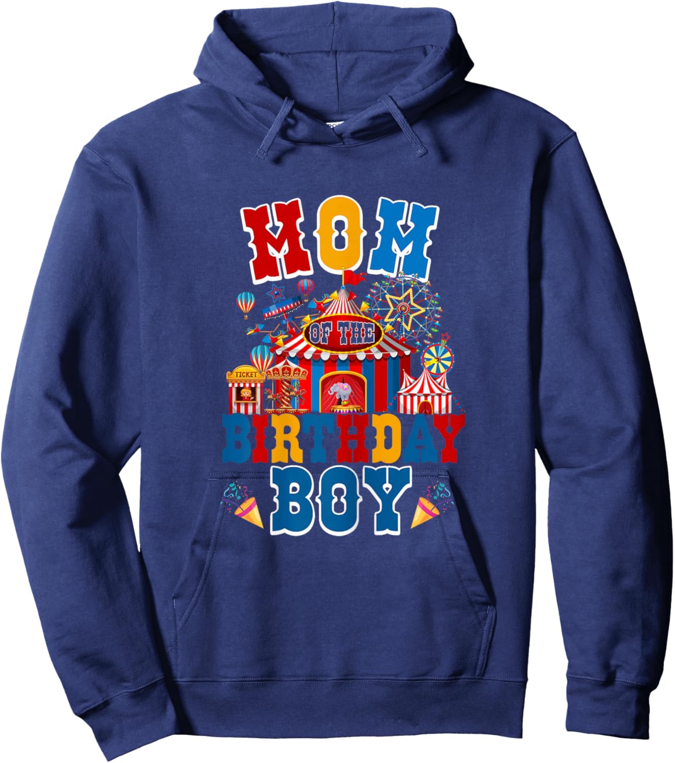 Mom of The Birthday for Boy Circus Carnival Theme Party Hoodie - Hoodie | Navy