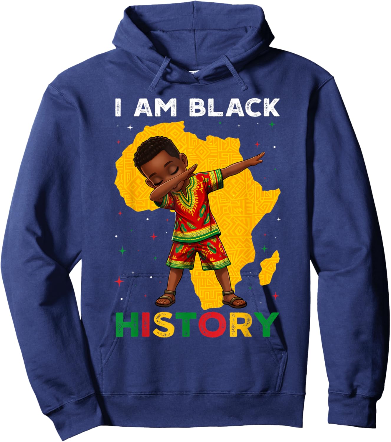 I Am Black History Melanin African Dab Boys Toddlers Kids Hoodie - Hoodie | Navy