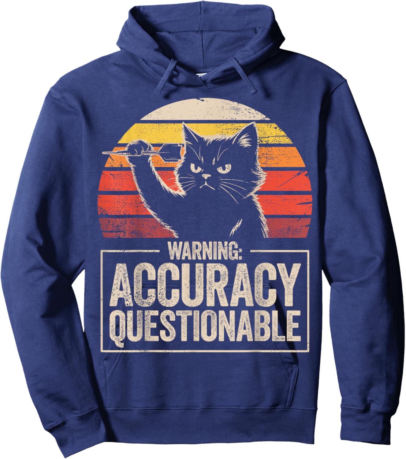 Hilarious Darts Player Bar League Cat Darts Hoodie - Hoodie | Navy