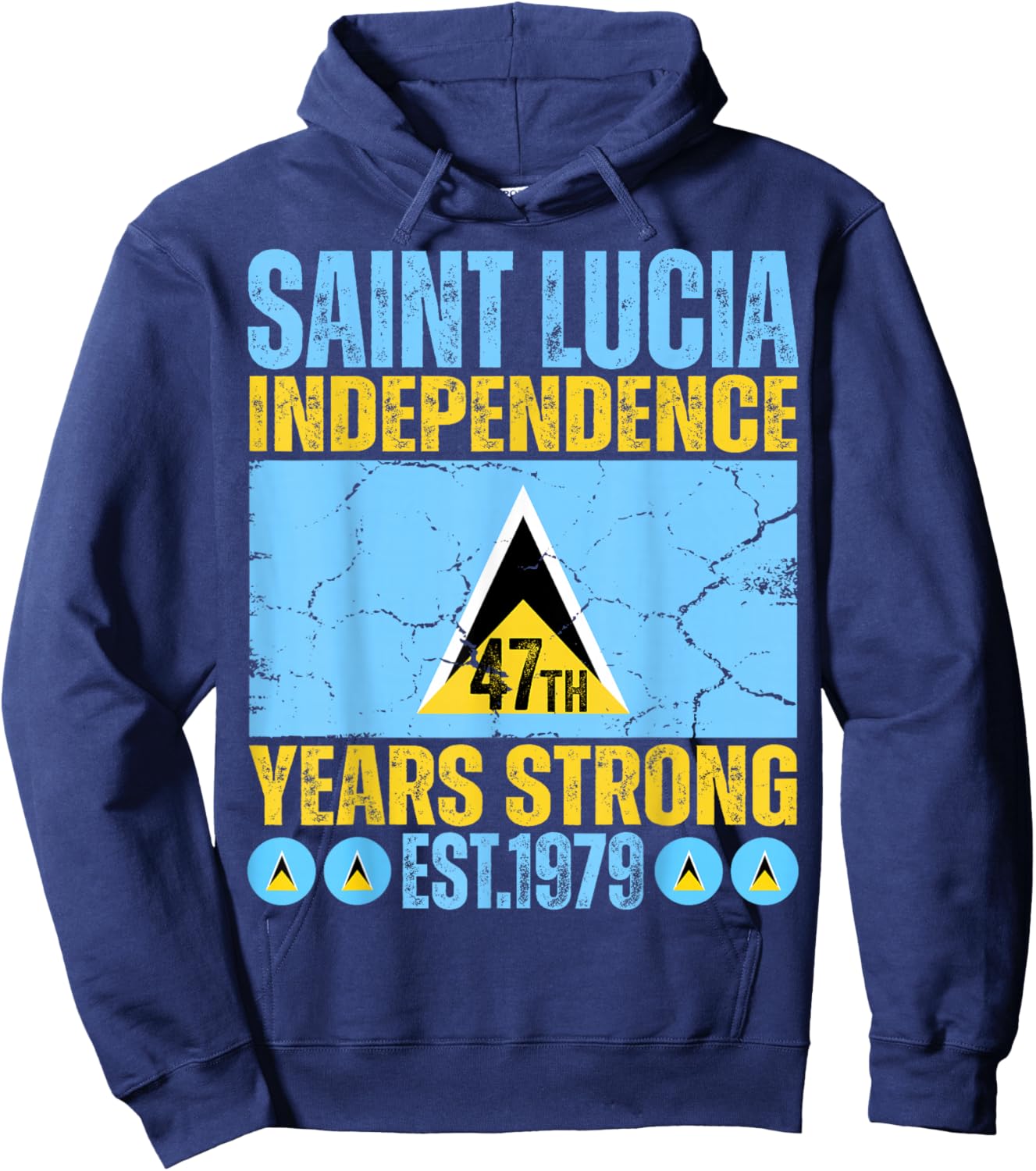 Saint Lucia 47th Independence Day Lucian Pride St Lucia Flag Hoodie - Hoodie | Navy