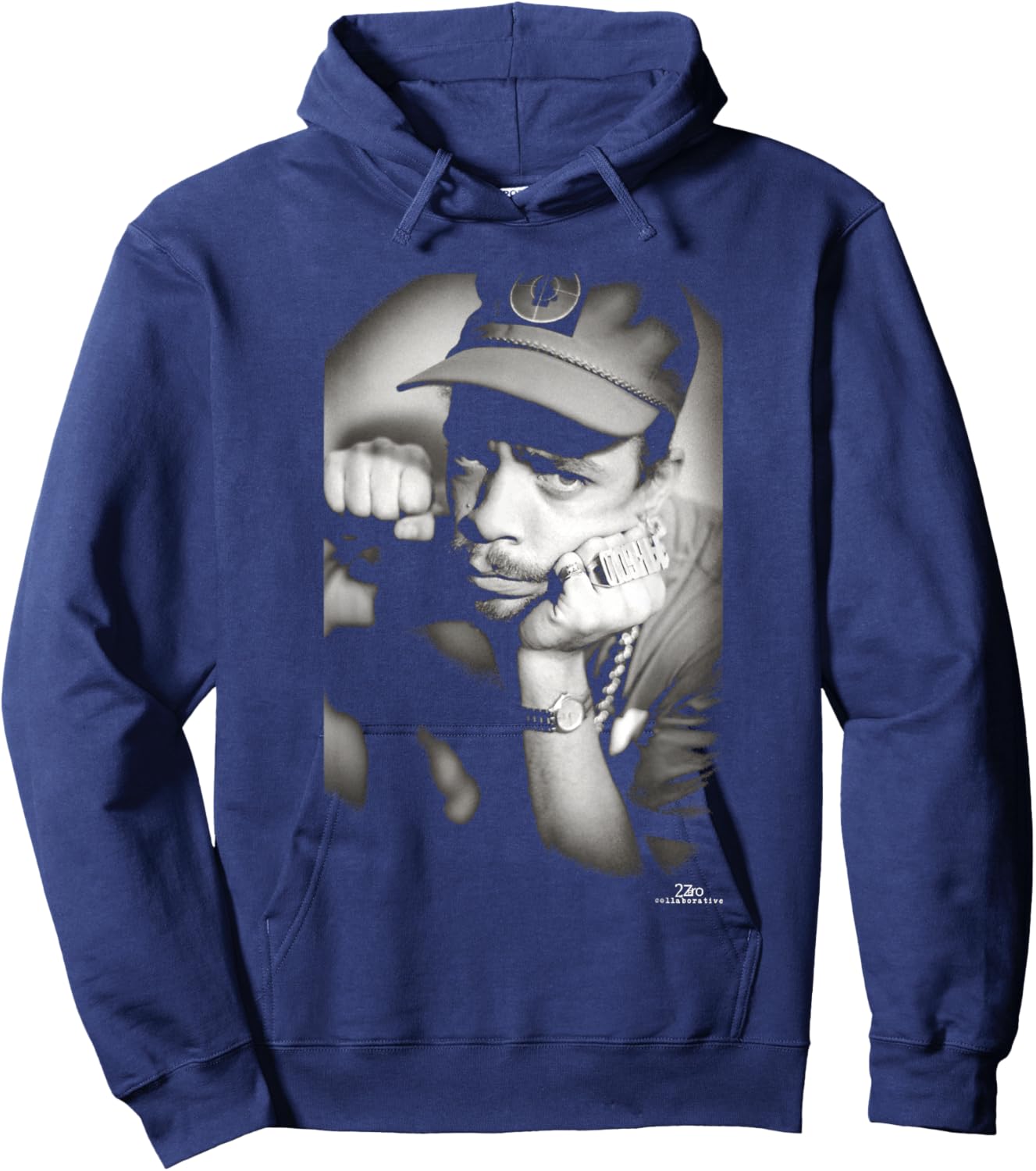 Ice T On UK Rhyme Syndicate Tour by Phil Nicholls Hoodie - Hoodie | Navy