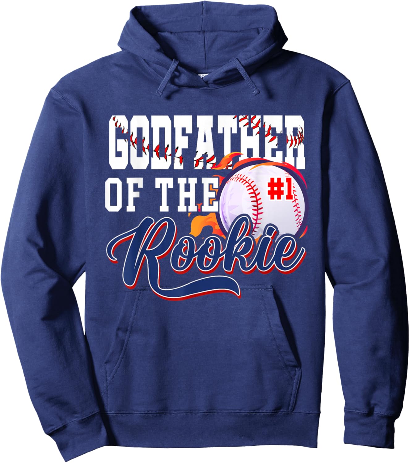 Godfather Rookie of Year 1st Birthday Baseball Theme Hoodie - Hoodie | Navy