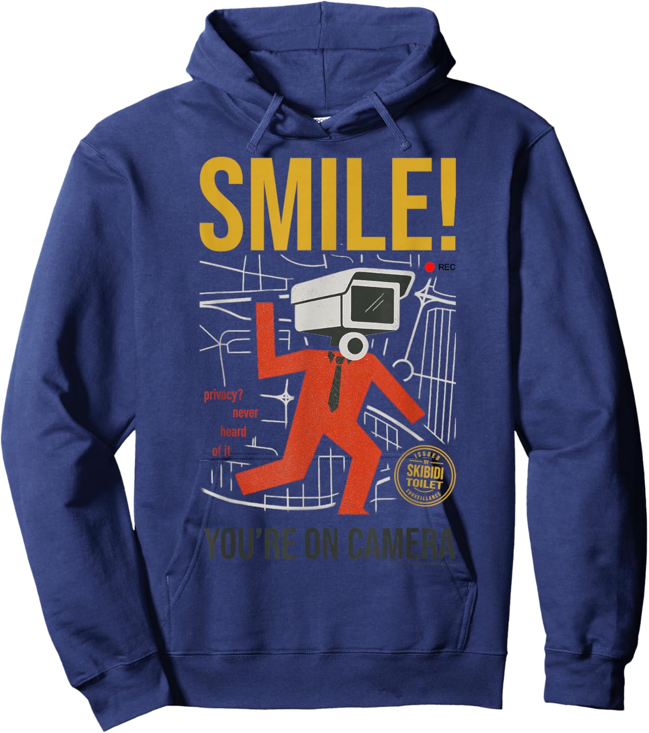 Skibidi Toilet Smile You are On Camera Hoodie - Hoodie | Navy