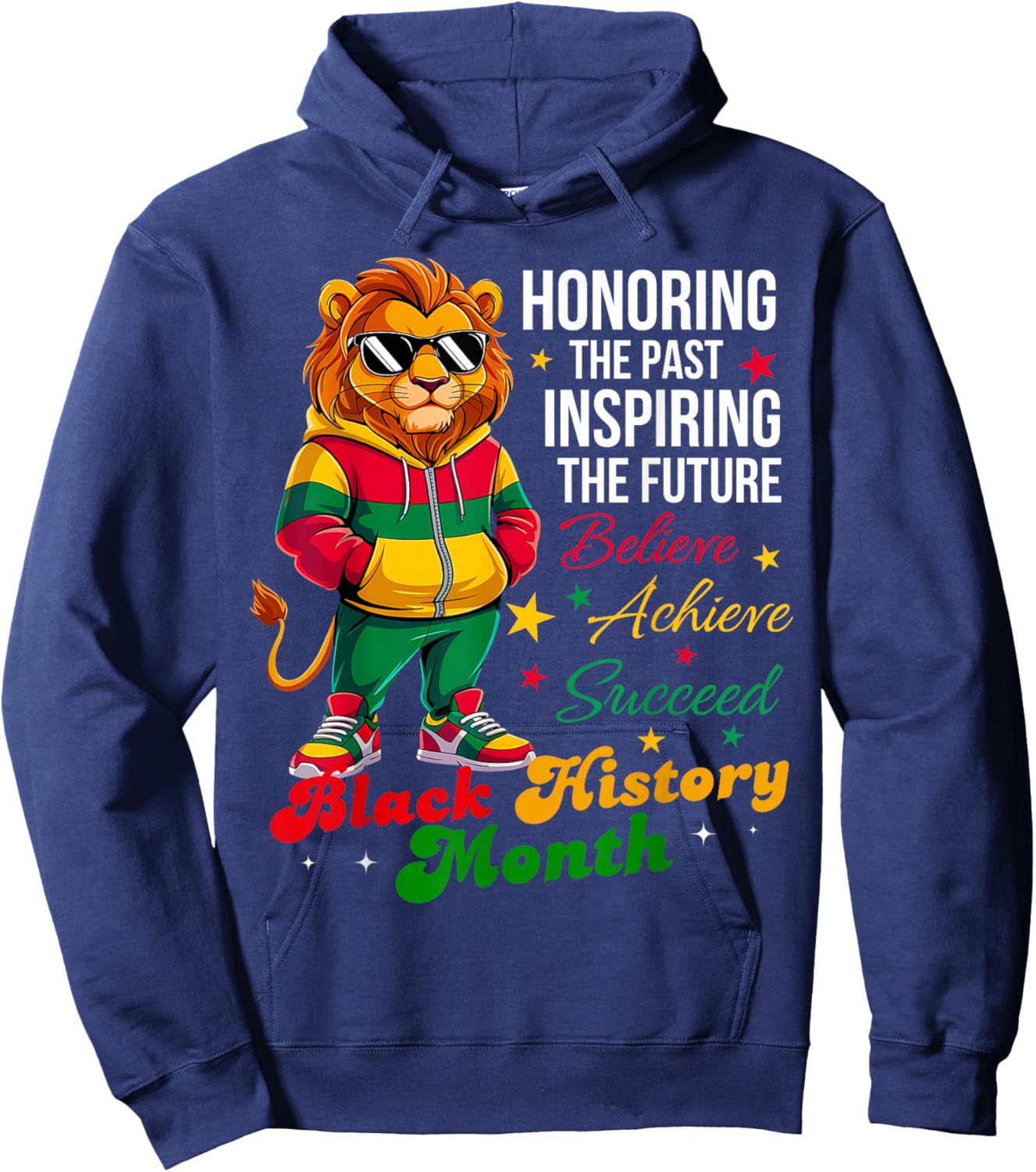 Honoring Past Inspiring Future Black History Men Boys Kids Hoodie - Hoodie | Navy
