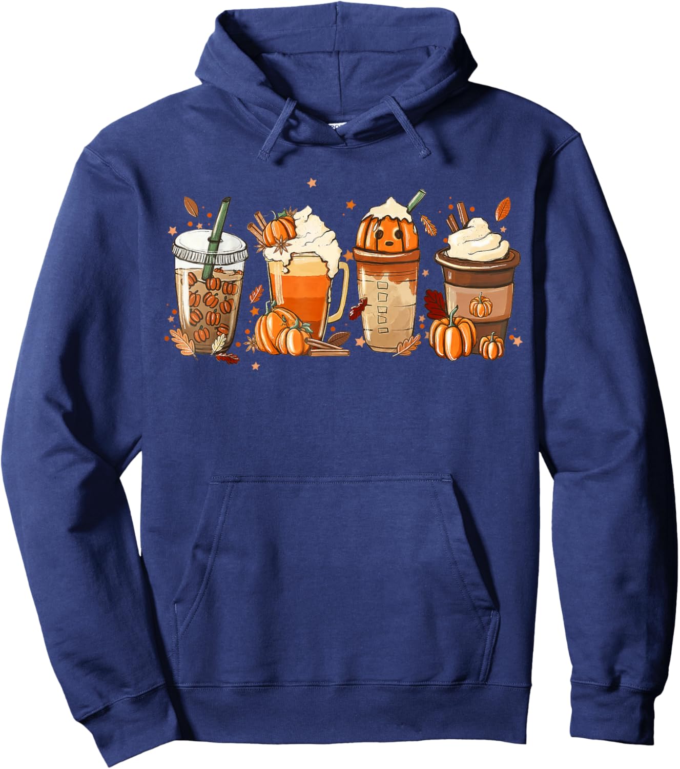 Pumpkin Spice Latte, Fall Coffee, Pumpkin Spice,Thanksgiving Hoodie - Hoodie | Navy