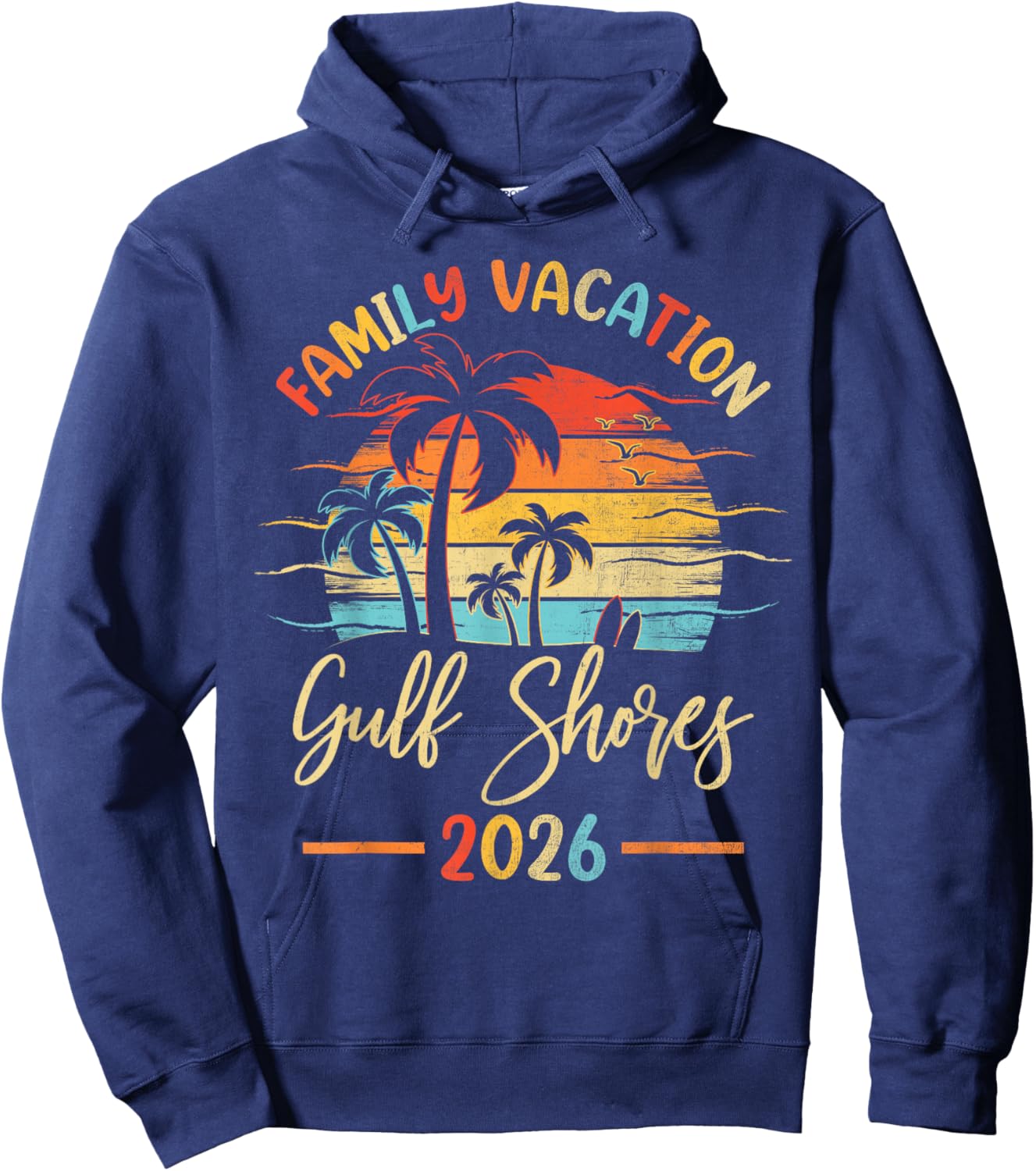 Summer Vibes Family Vacation 2026 Alabama Gulf Shores Beach Hoodie - Hoodie | Navy