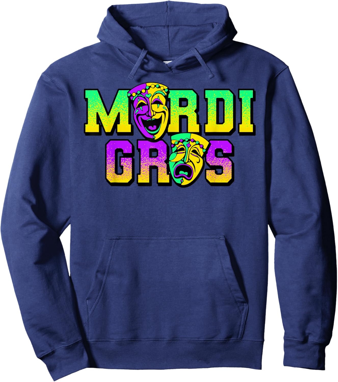 Funny Mardi Gras Costume Funny Party Mask Women Kids Hoodie - Hoodie | Navy