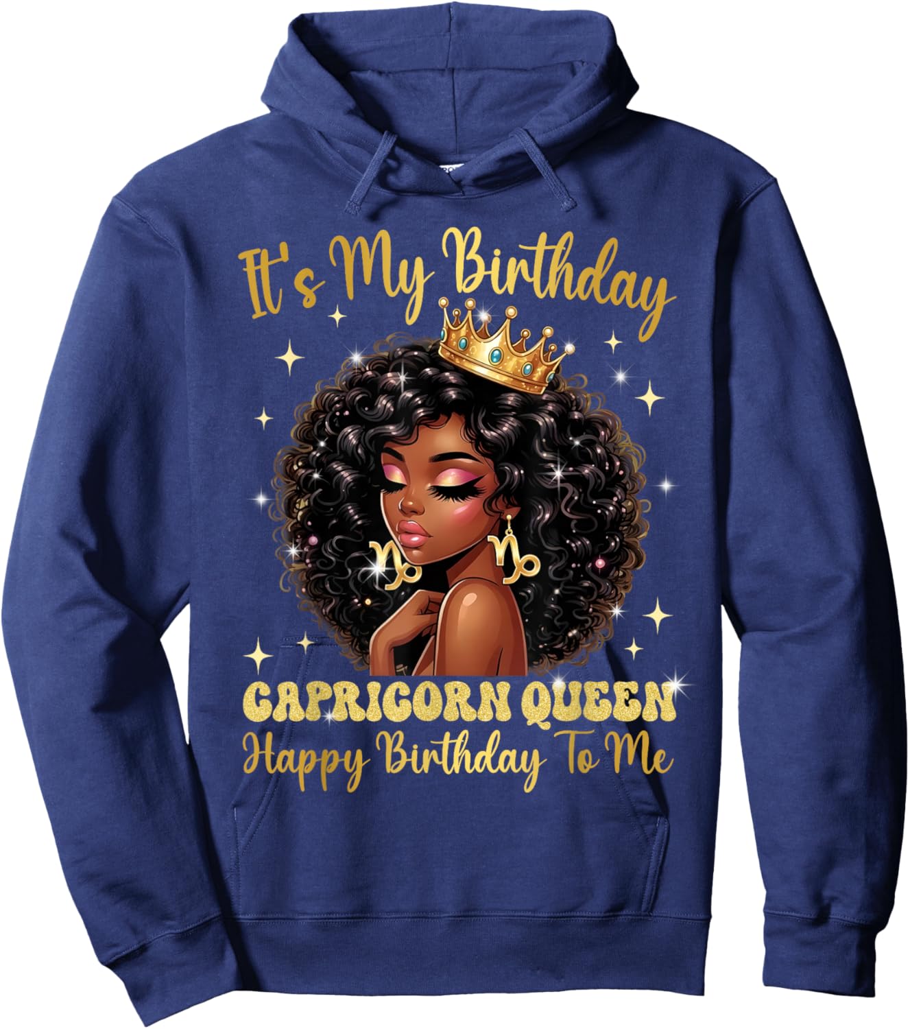 It's My Birthday Capricorn Queen Women Girl Zodiac Sign Hoodie - Hoodie | Navy