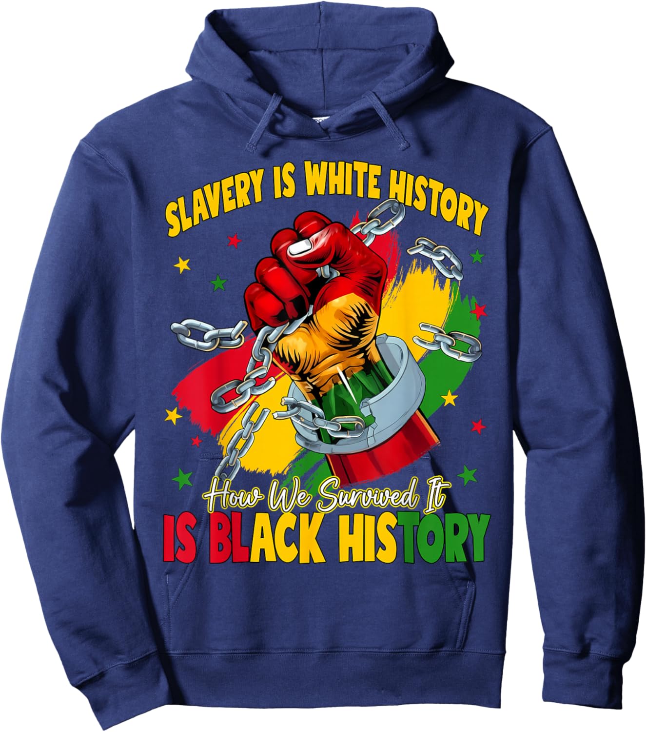 Slavery is White History How We Survived is Black History Hoodie - Hoodie | Navy