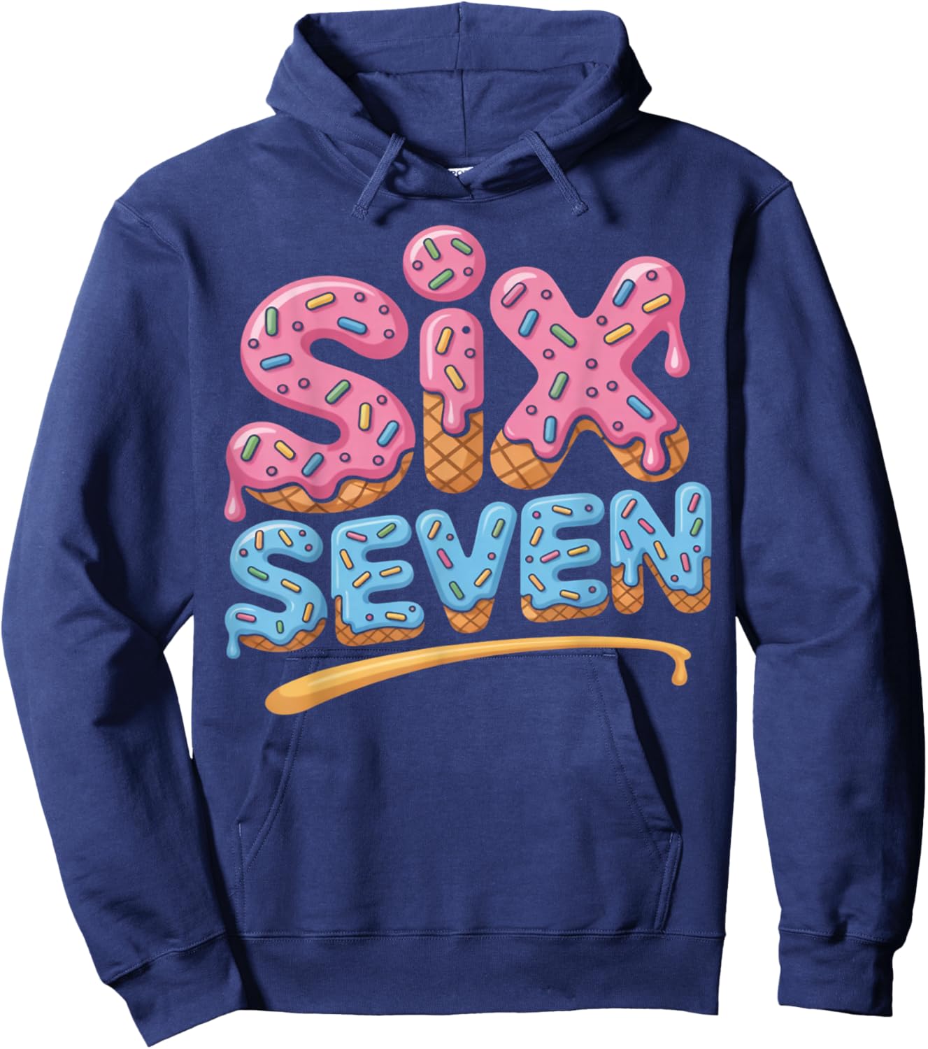 Six Seven Number 67th Sports Player 67 Ice Cream Drip Hoodie - Hoodie | Navy