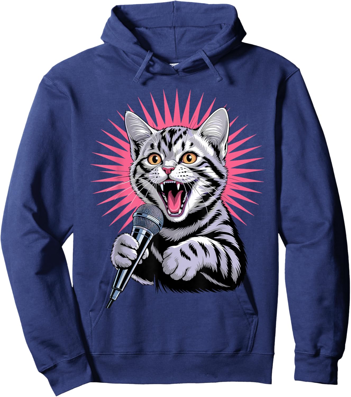 Funny Karaoke Art Women Singing Music Karaoke Lovers Hoodie - Hoodie | Navy