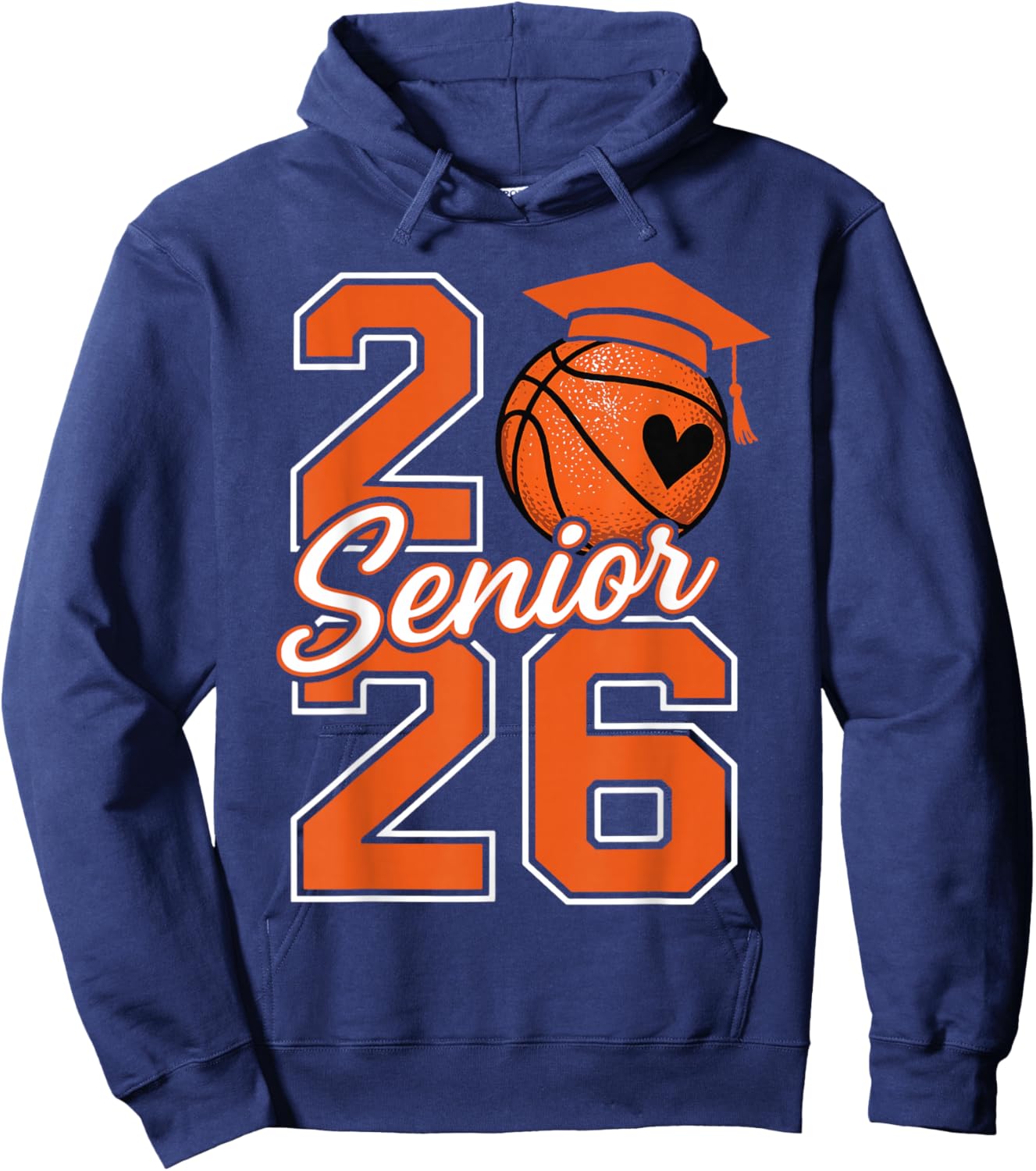 Senior Basketball Class of 2026 Crew Basketball Graduation Hoodie - Hoodie | Navy