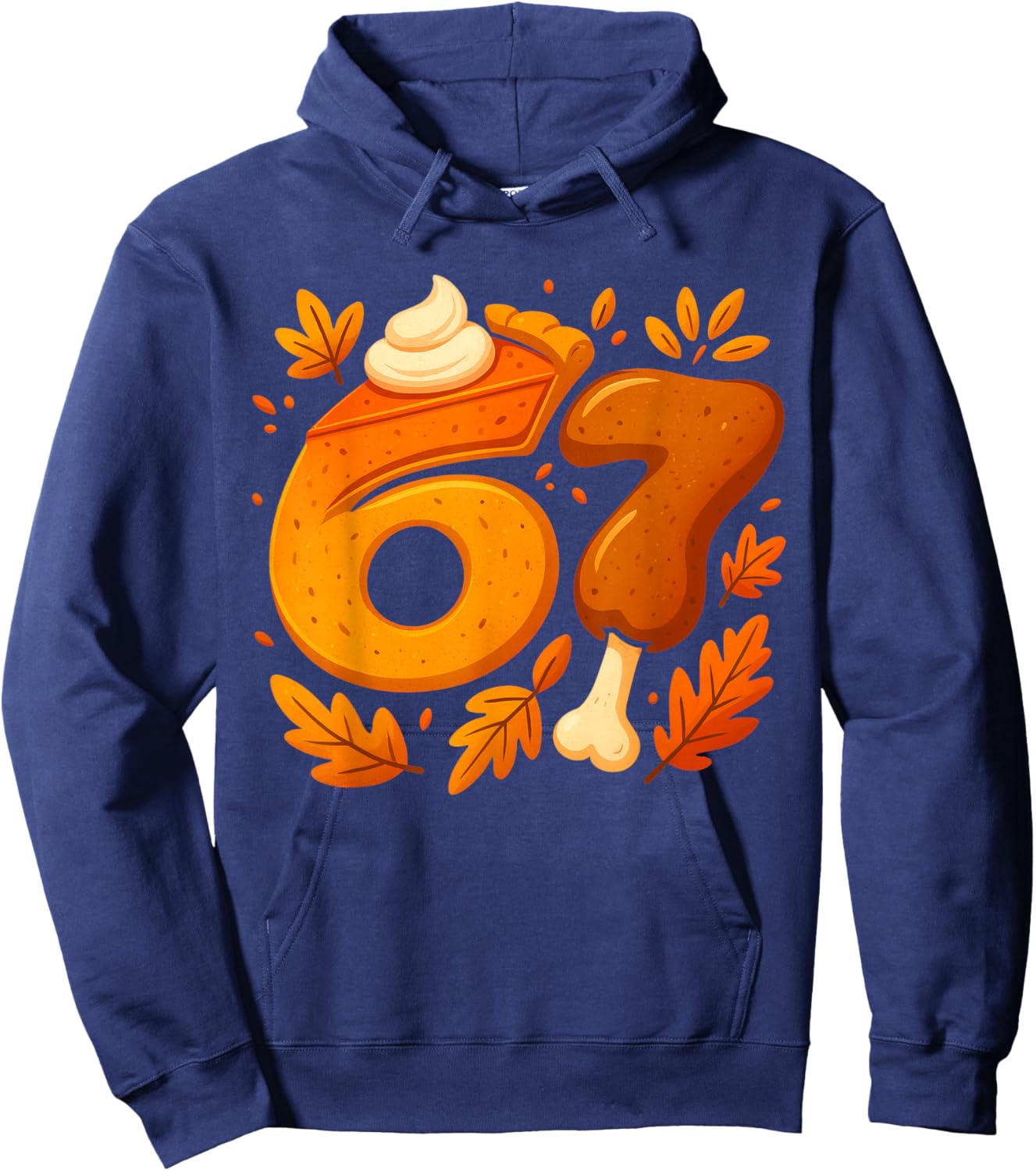 6 7 Six Seven Thanksgiving Gen Z Alpha Meme Slang Boys Kids Hoodie - Hoodie | Navy