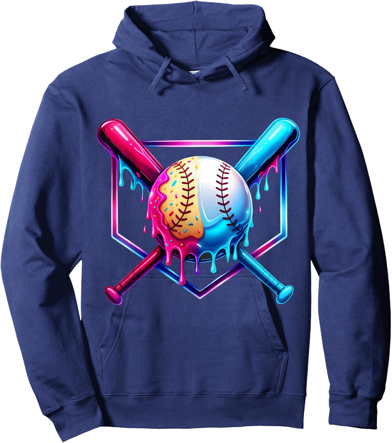 Baseball Life Style 101 Apparel Youth Drip Baseball Boys Kid Hoodie - Hoodie | Navy