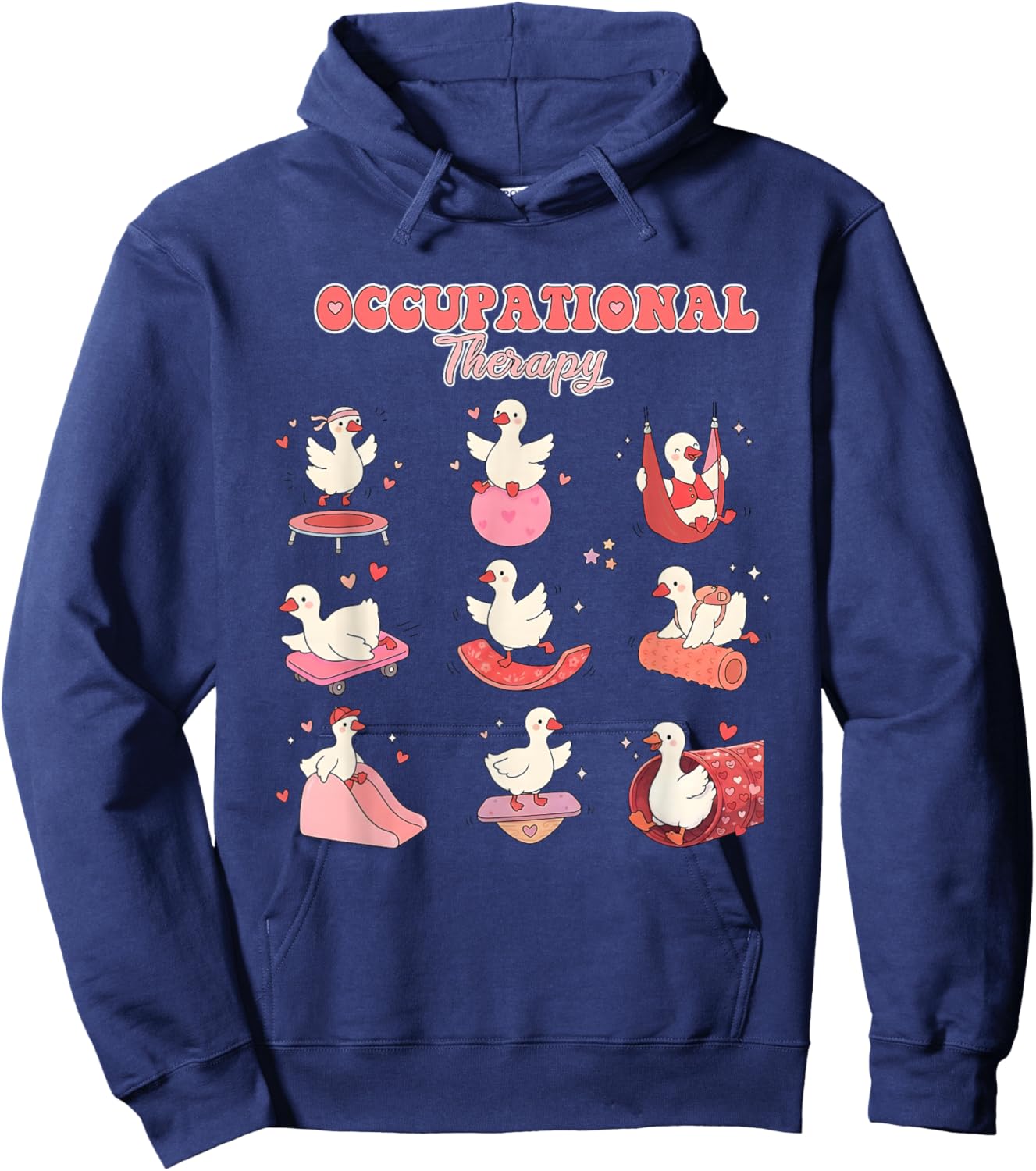 Occupational Therapy Valentine's Day Silly Goose OT OTA Hoodie - Hoodie | Navy