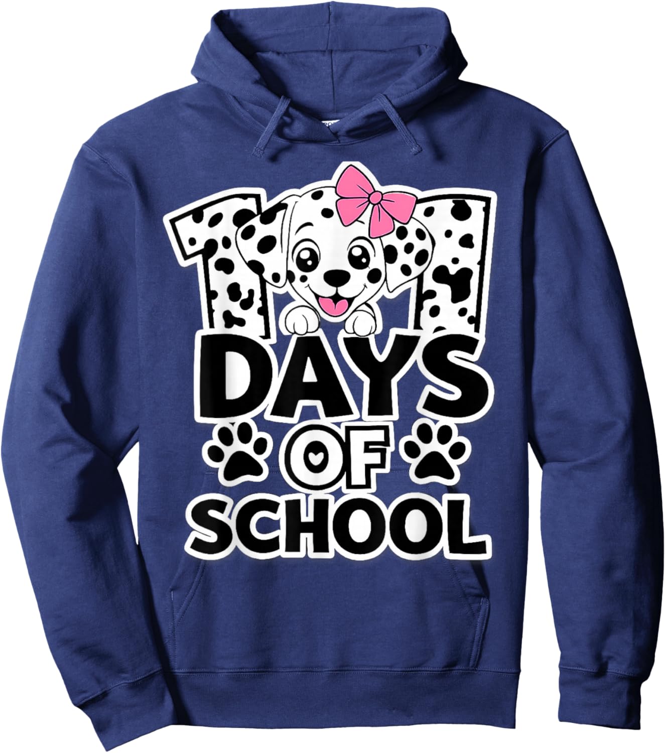 101 Days of School Dog 101 Days Brighter Teacher Girl Boy Hoodie - Hoodie | Navy
