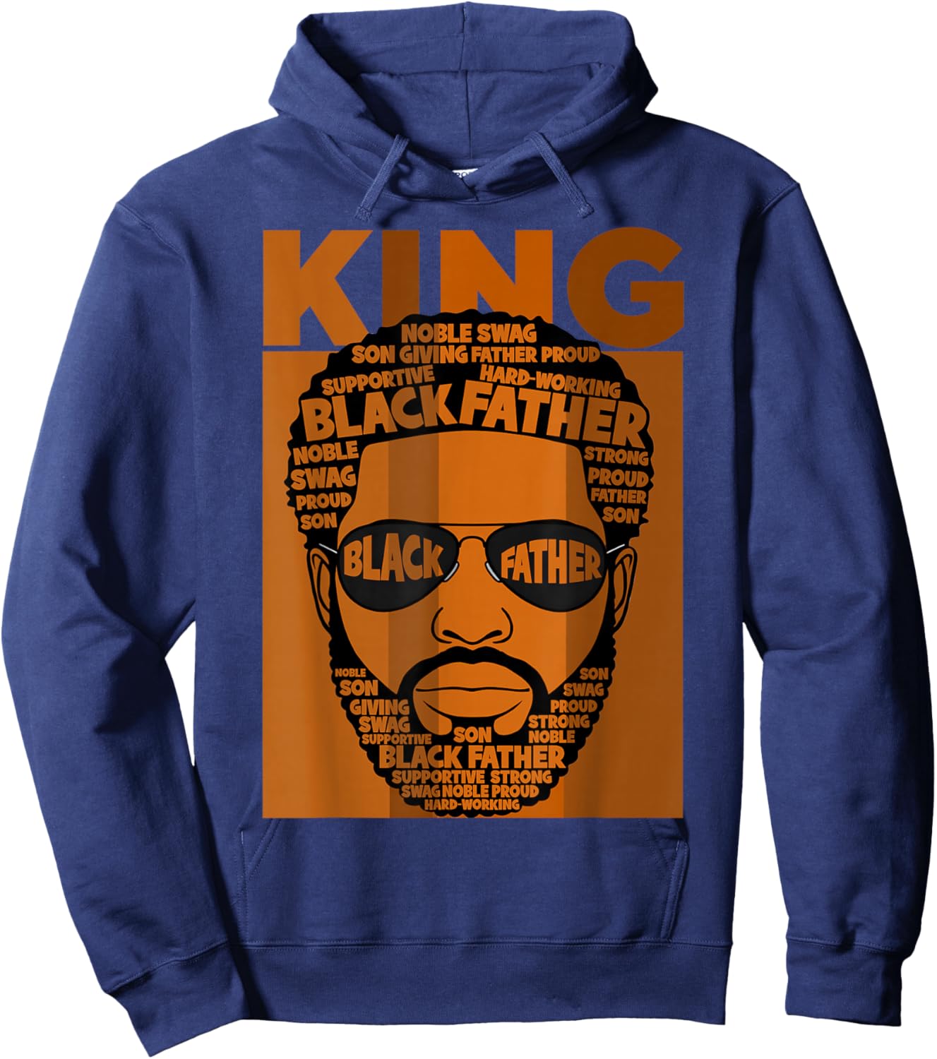 Black History King Father Melanin African American Dad Men Hoodie - Hoodie | Navy