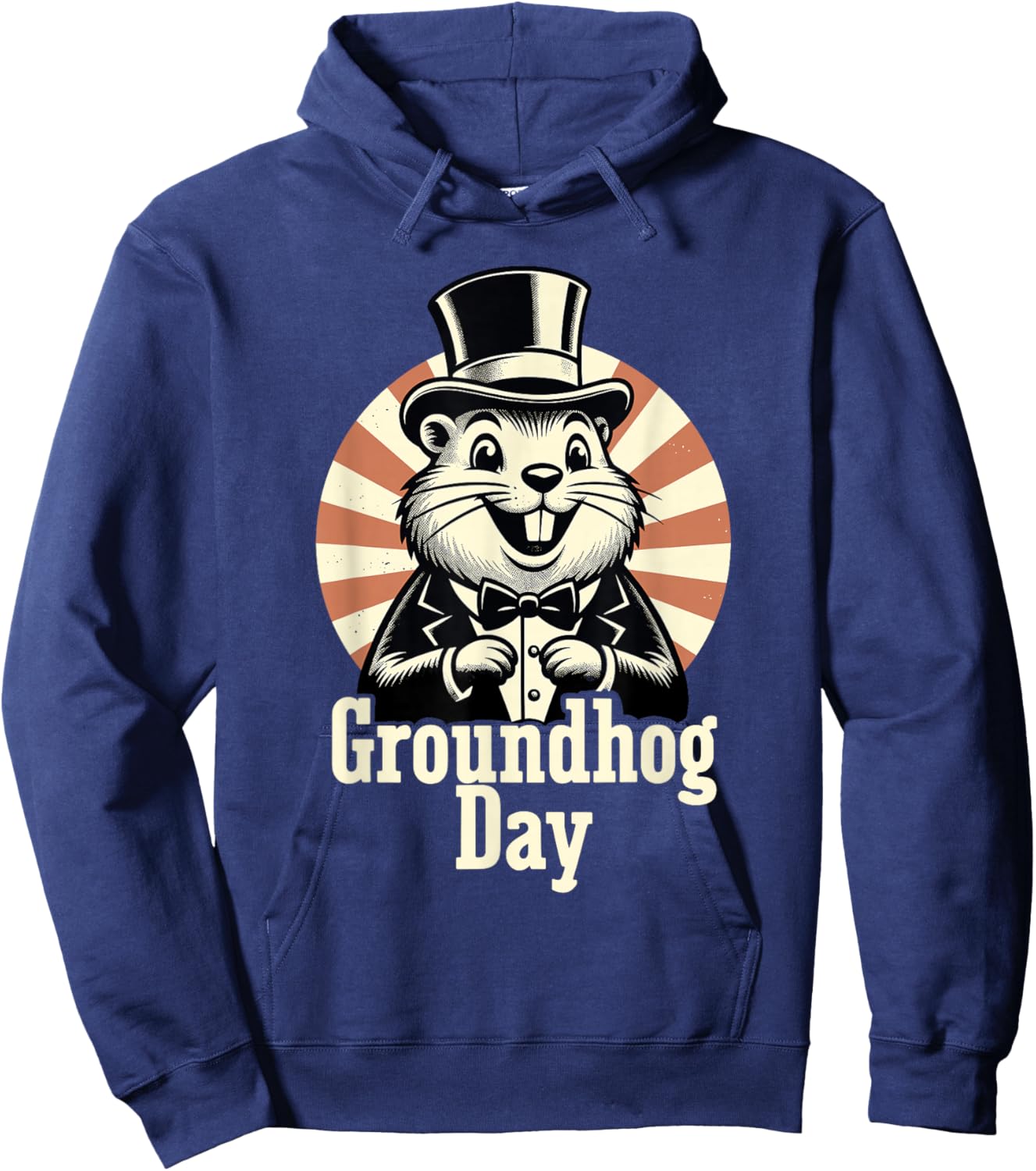 Punxy Phil's Groundhog Day February 2nd Holiday Retro Hoodie - Hoodie | Navy