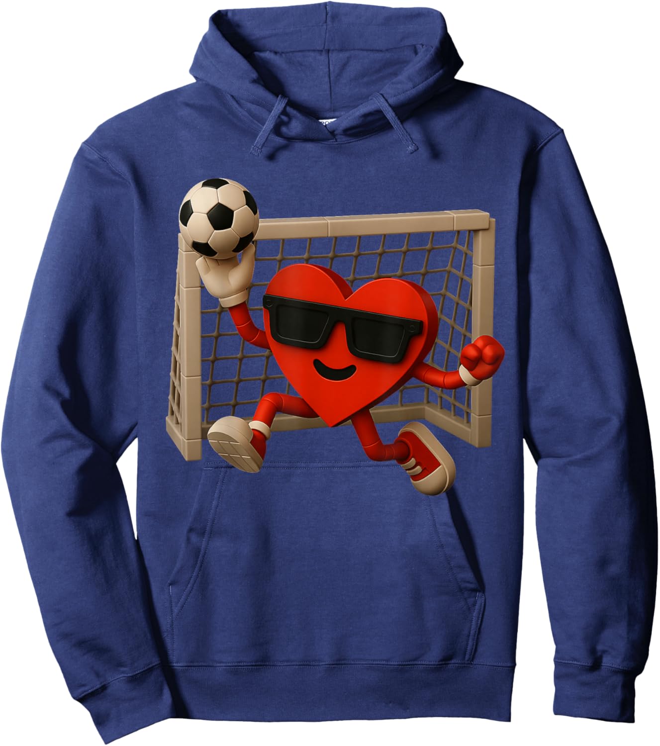Goalkeeper Goalie Valentines Day Soccer Heart Boys Kids Hoodie - Hoodie | Navy