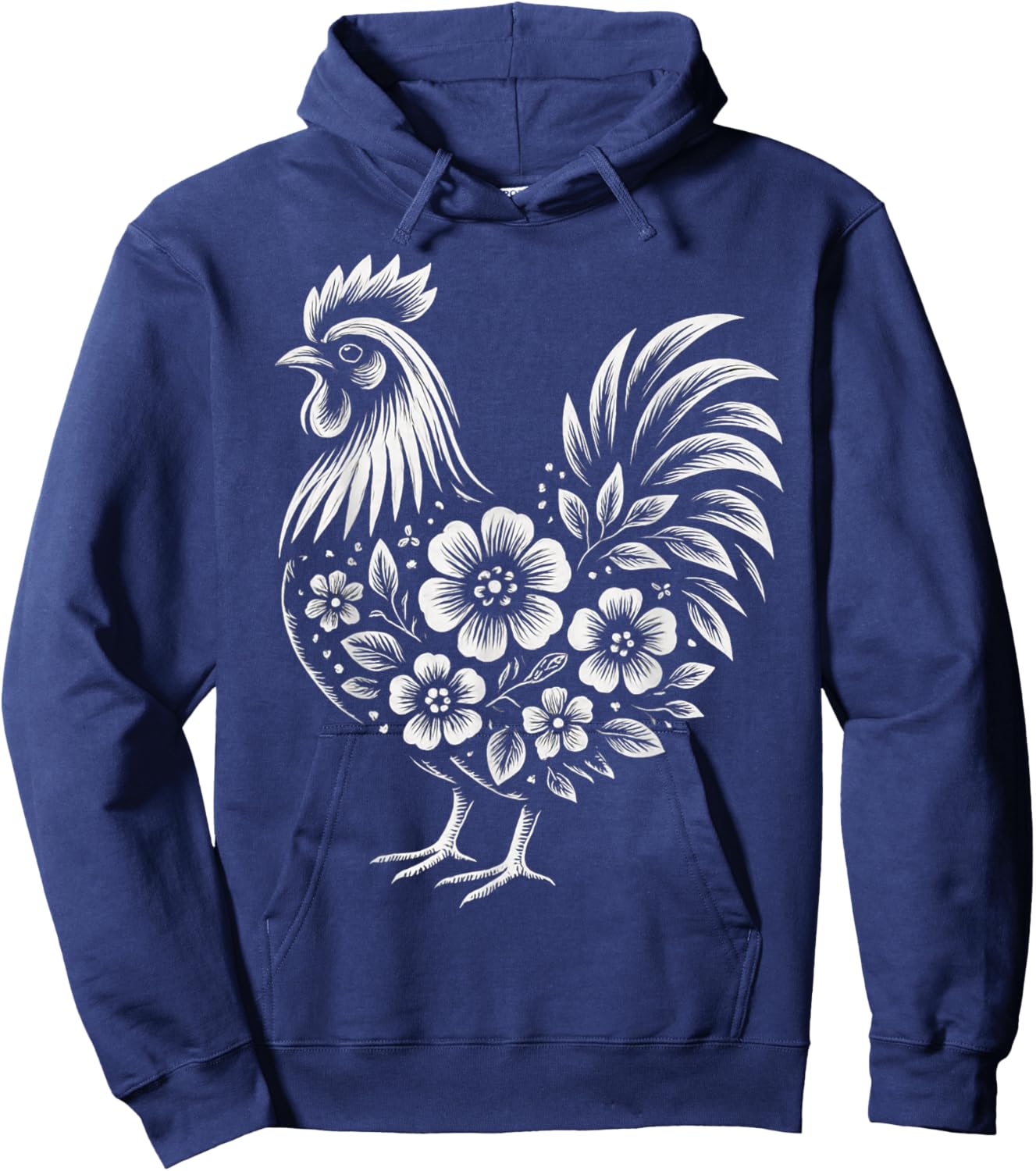 Chicken Floral Vintage Farm Girls Women Lover Cute Chicken Hoodie - Hoodie | Navy