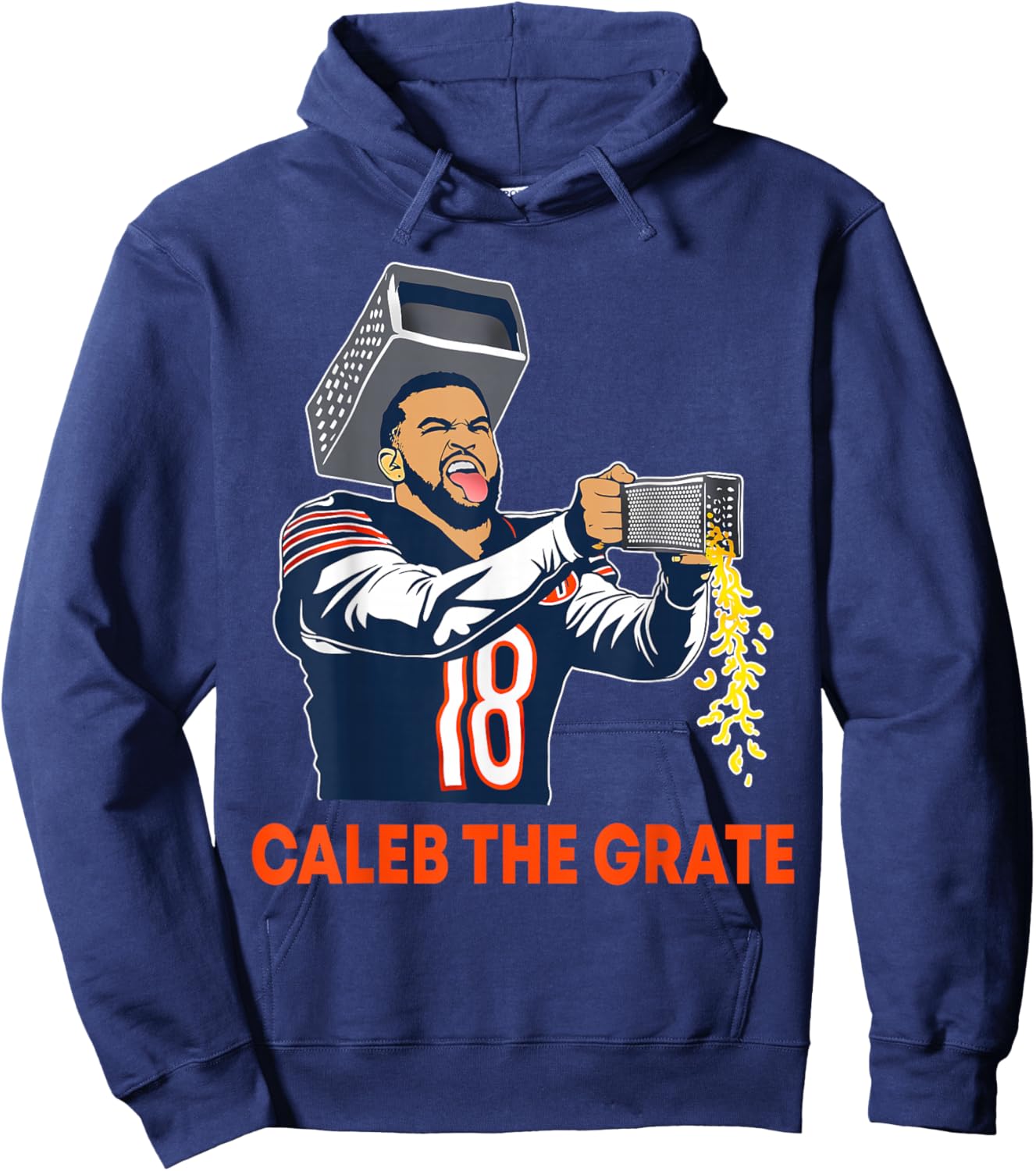 Caleb The Grate Game Day Football Cheese Grater Funny Meme Hoodie - Hoodie | Navy