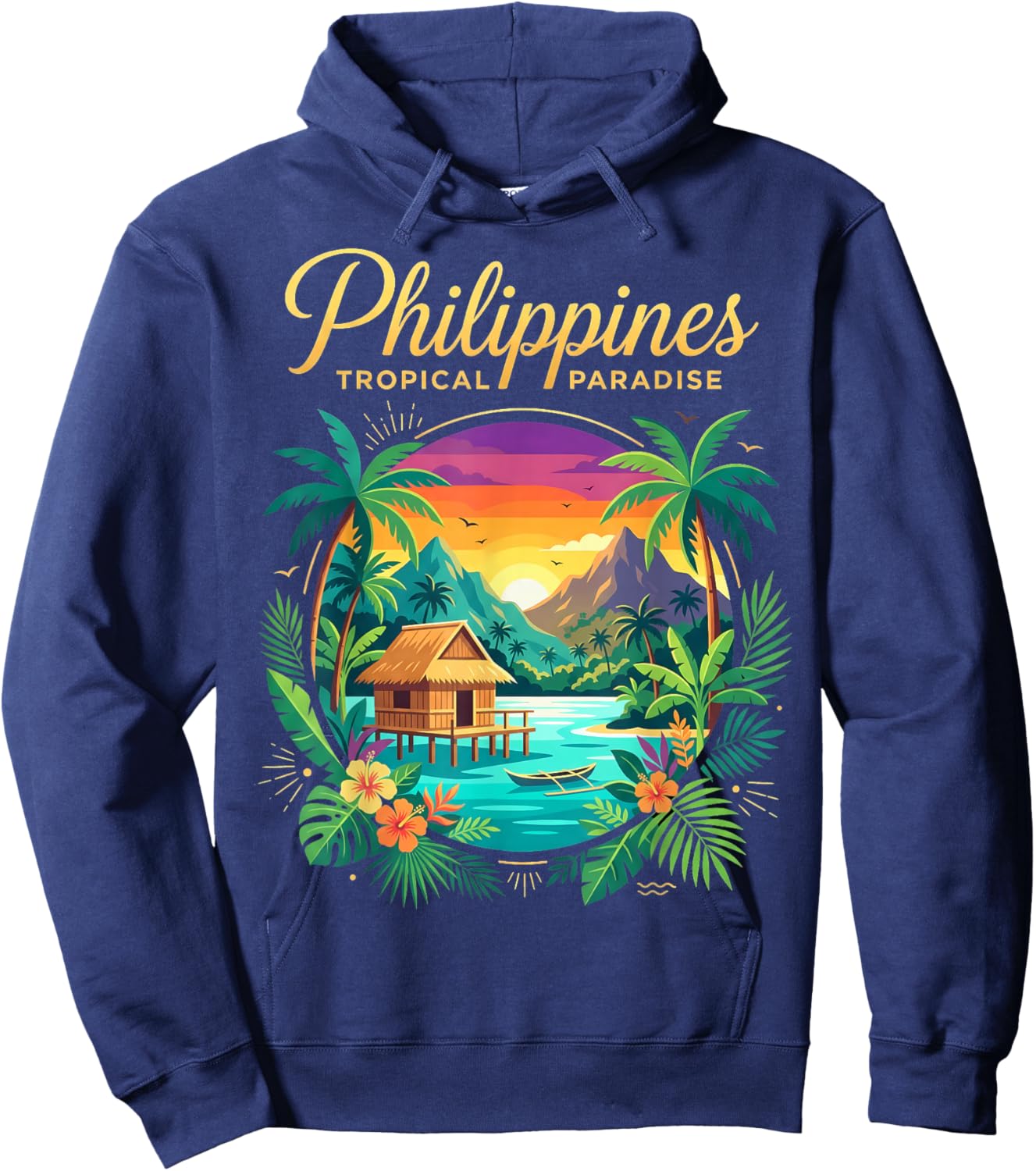 I Love Philippines Proud Pinoy Pinay Vacation Souvenir Hoodie - Hoodie | Navy